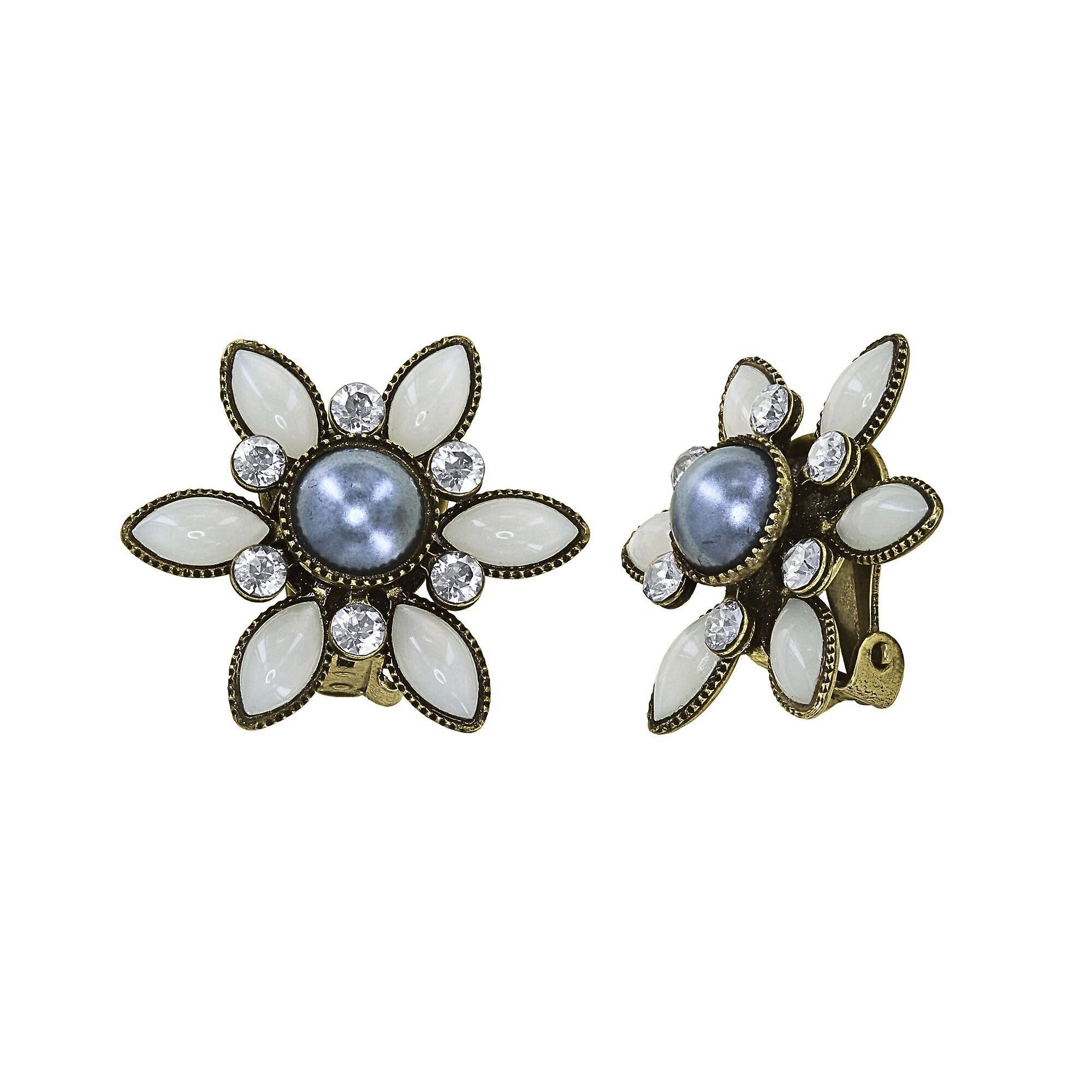 image for Earring Clip Margarita White / Grey  
