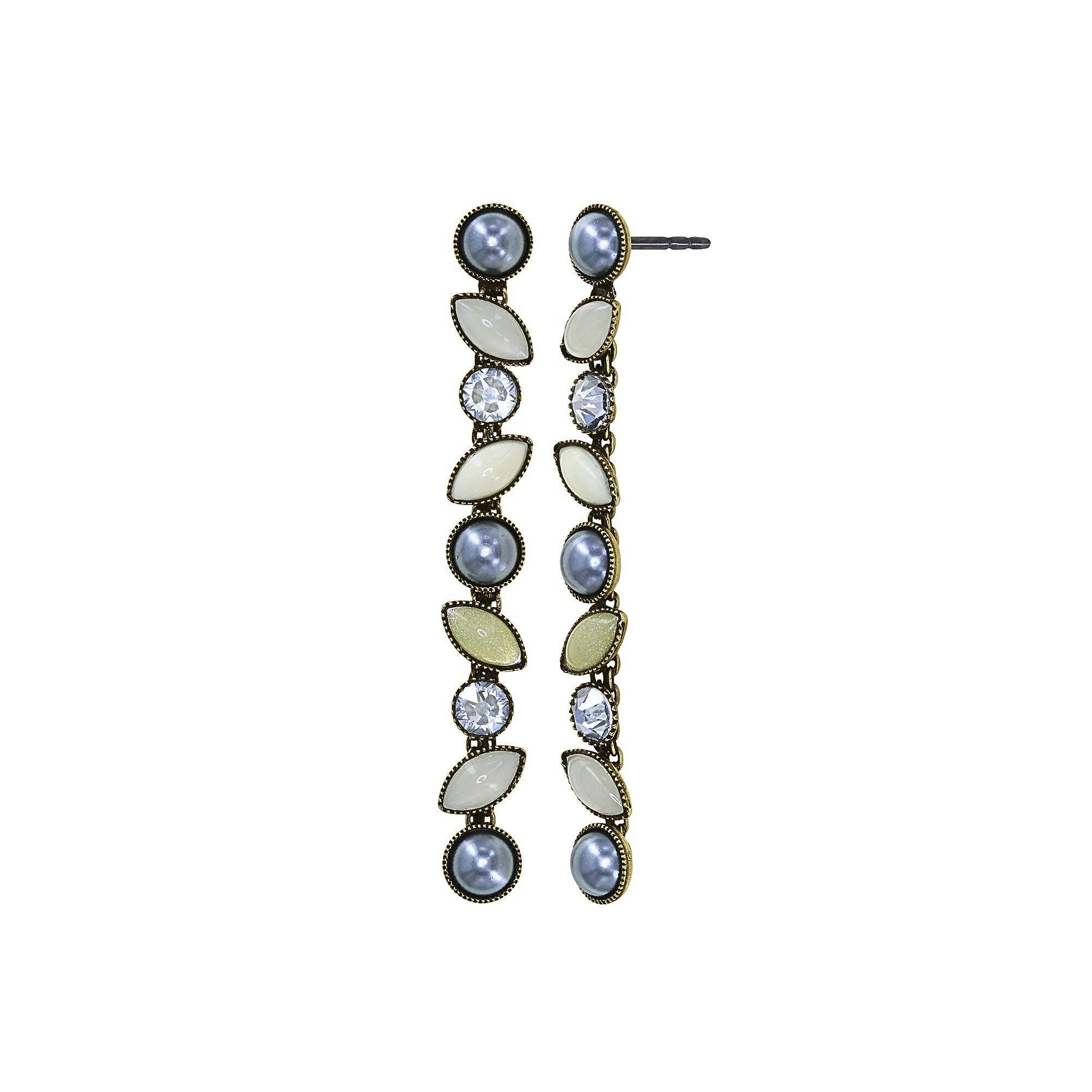 image for Earring Stud Dangling Margarita White / Grey  