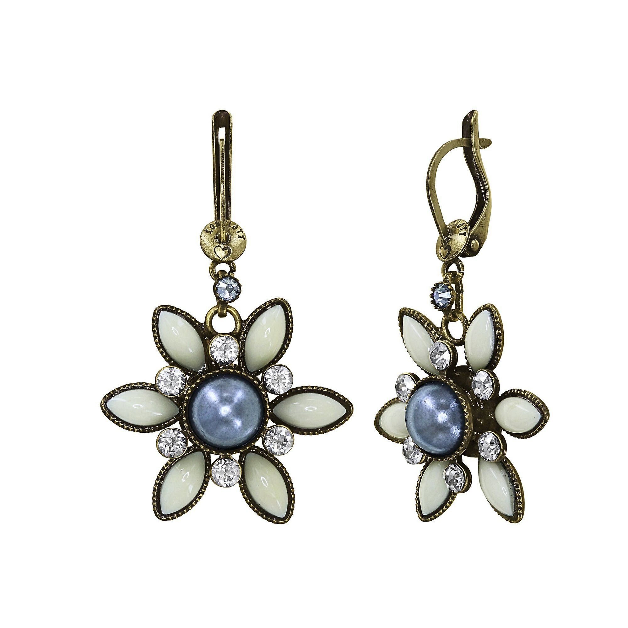 image pour Boucles d'oreilles pendantes Margarita Blanc / Gris  