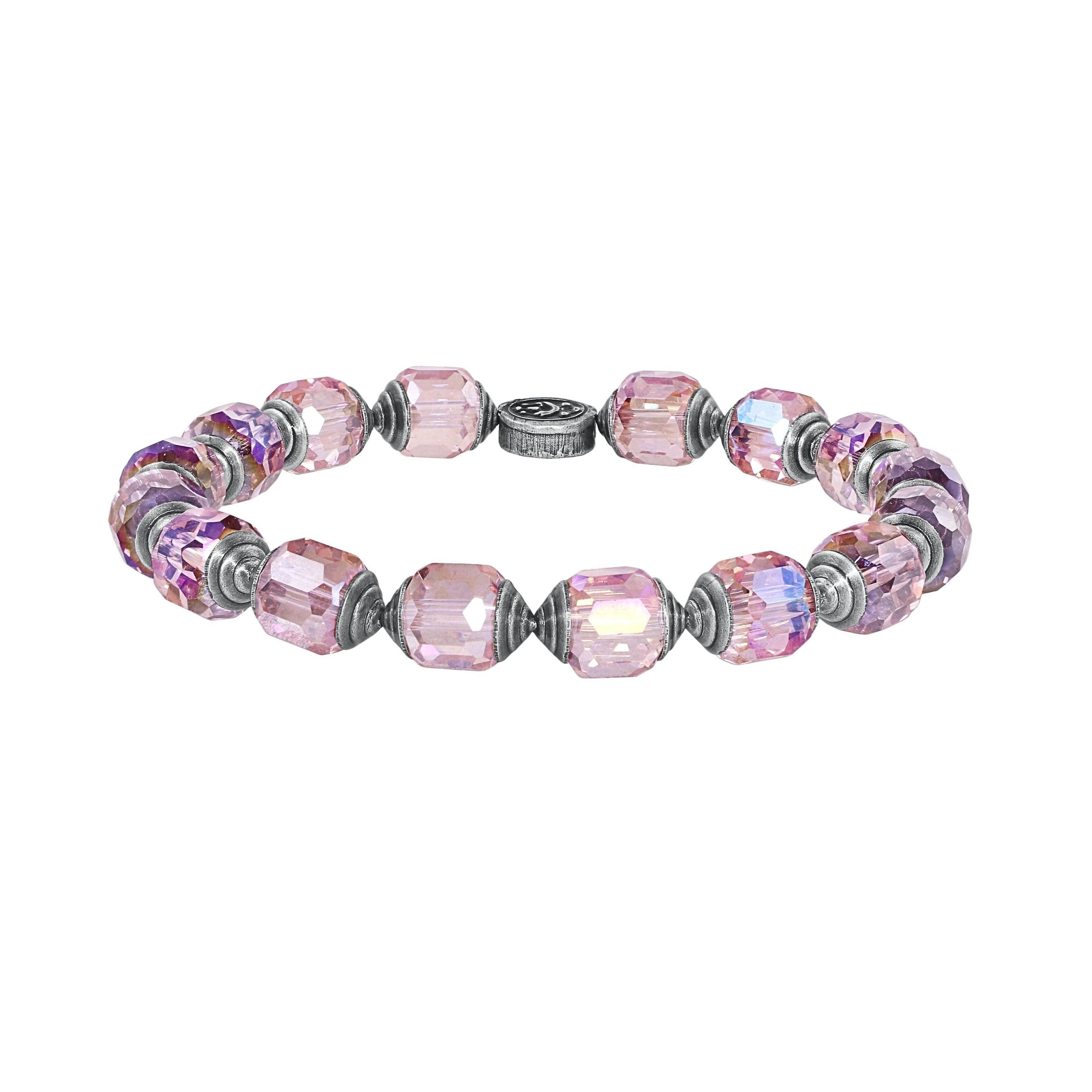 image for Bracelet Elastic Crystal Snake Pink  