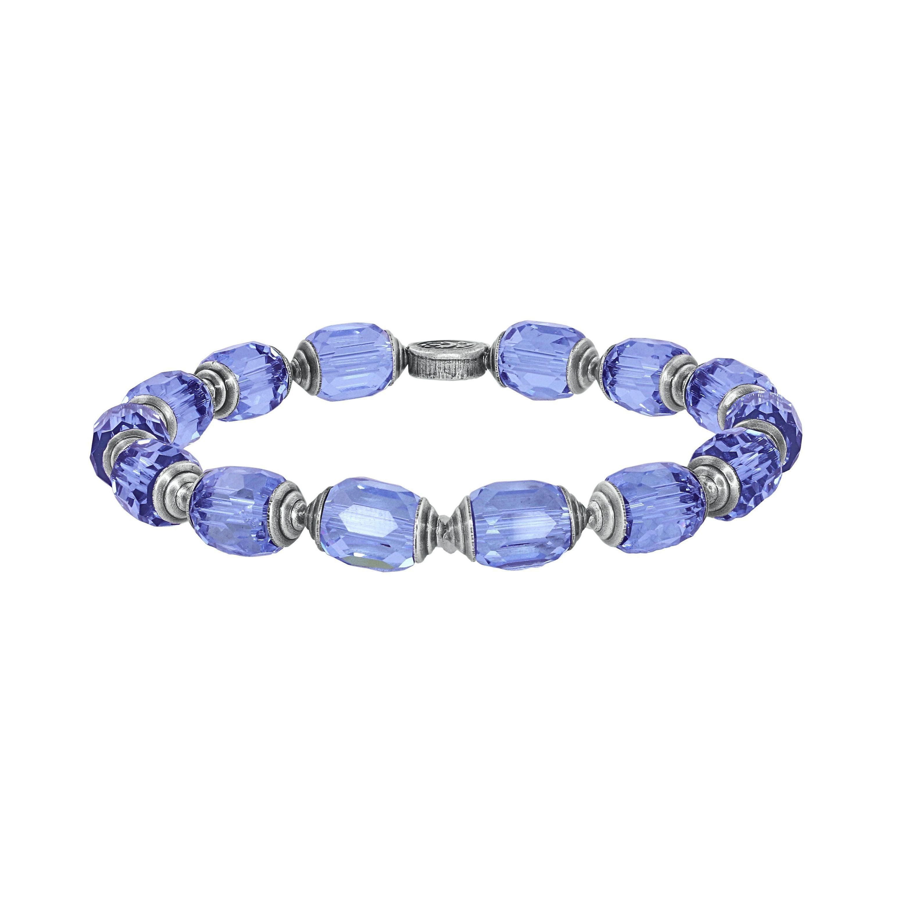 Bild für Armband elastisch Crystal Snake Blau / Lila  