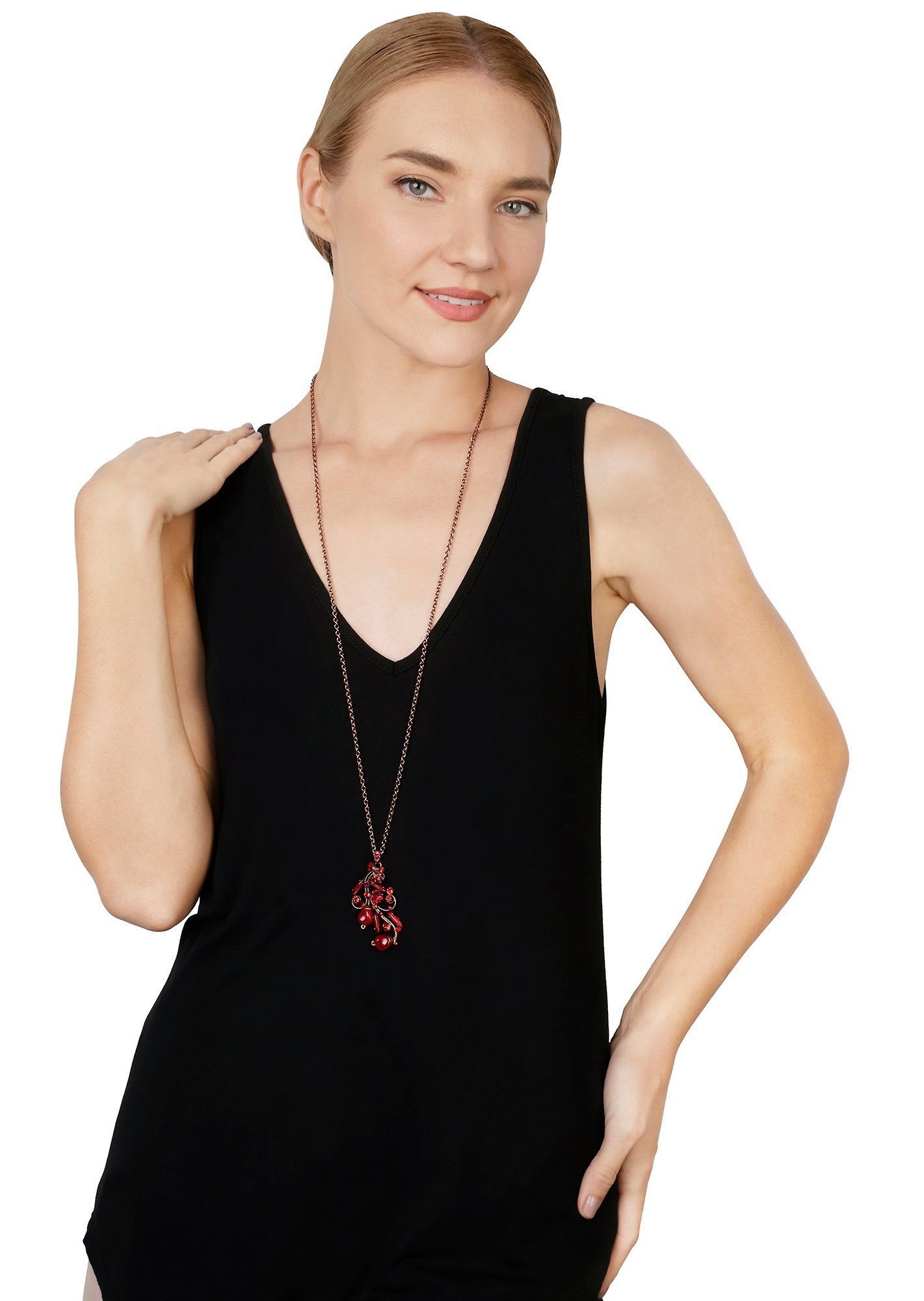 image for Necklace pendant (long) Fiancee Red  