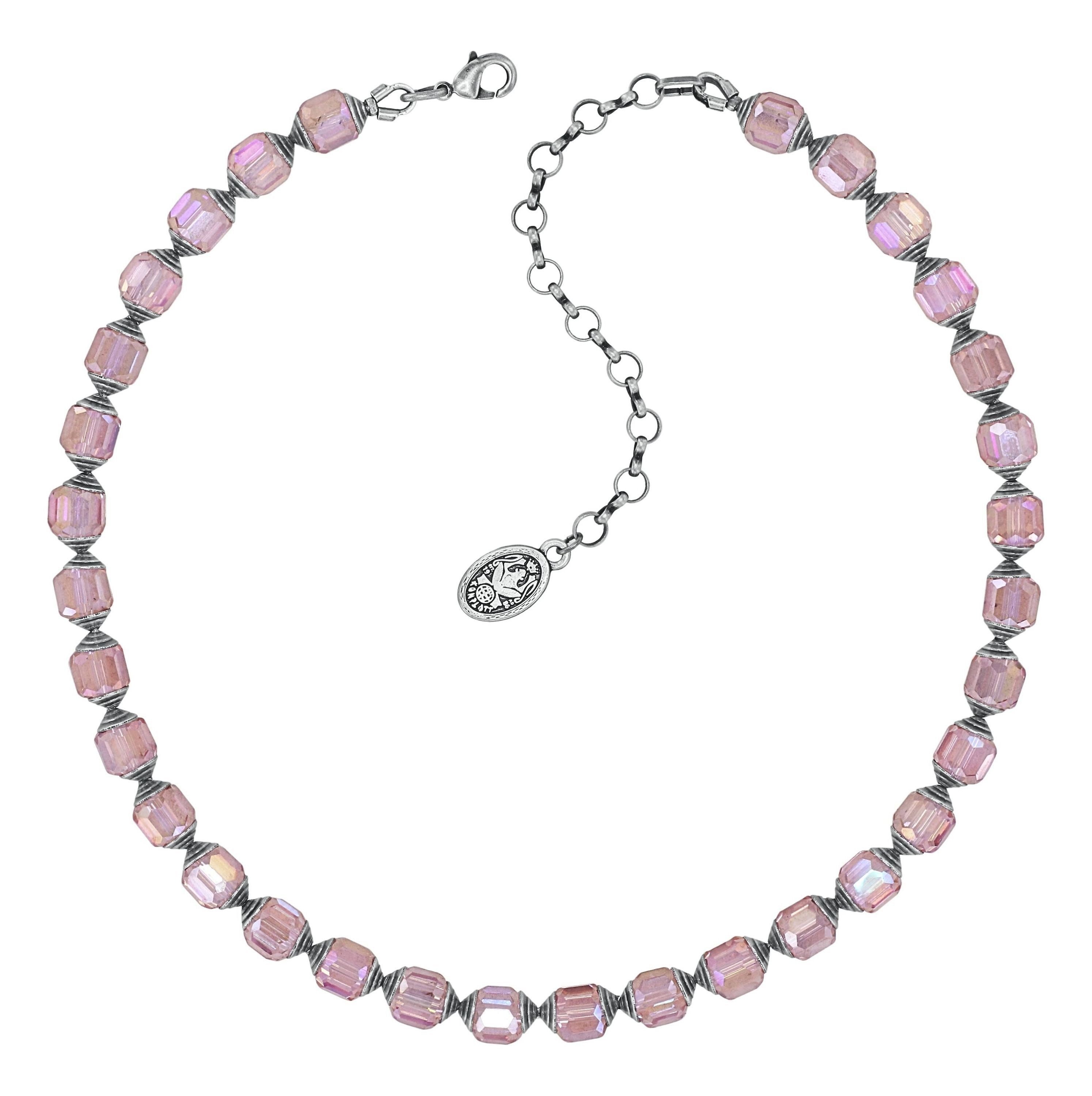 image for Necklace Crystal Snake Pink  
