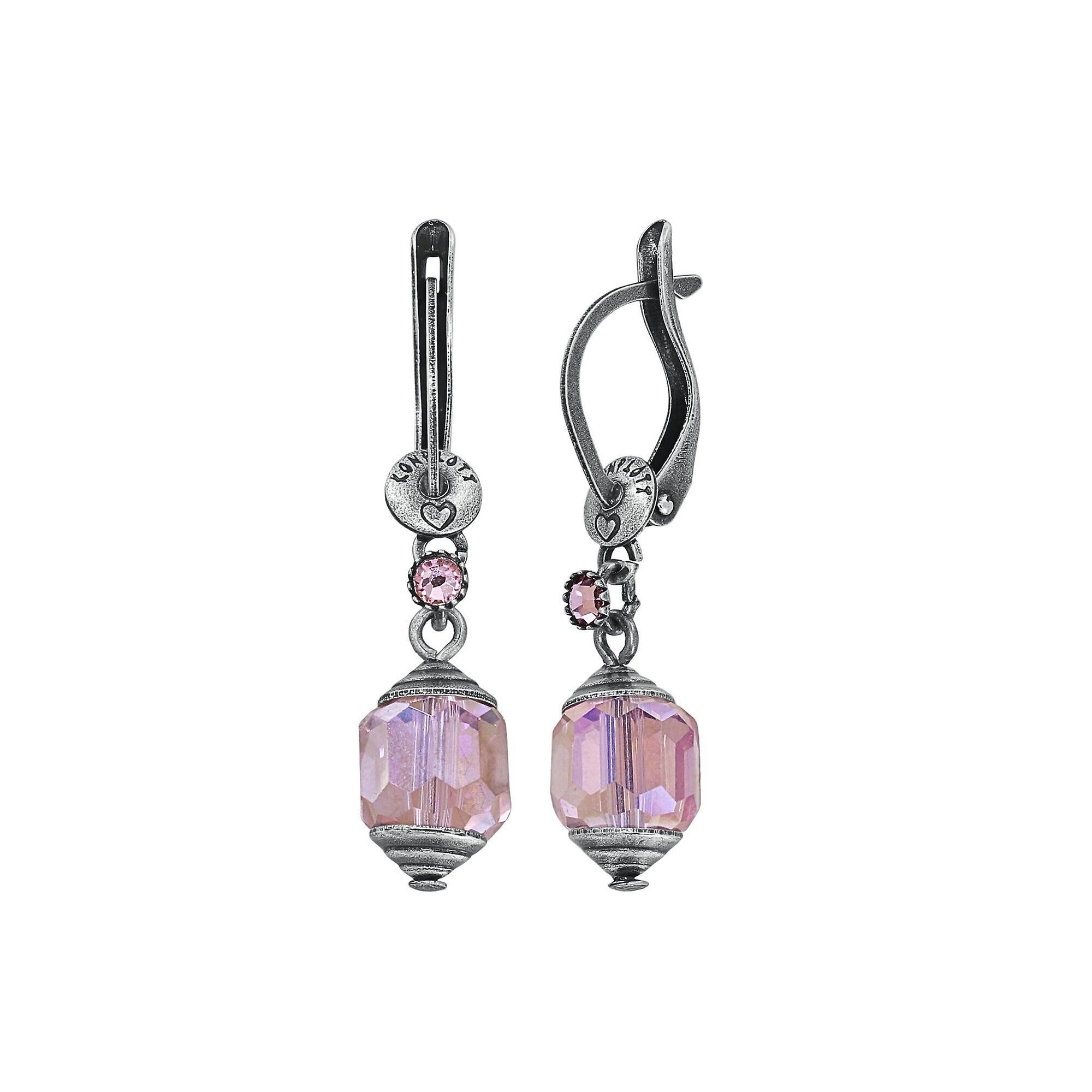 image for Earring Dangling Crystal Snake Pink  