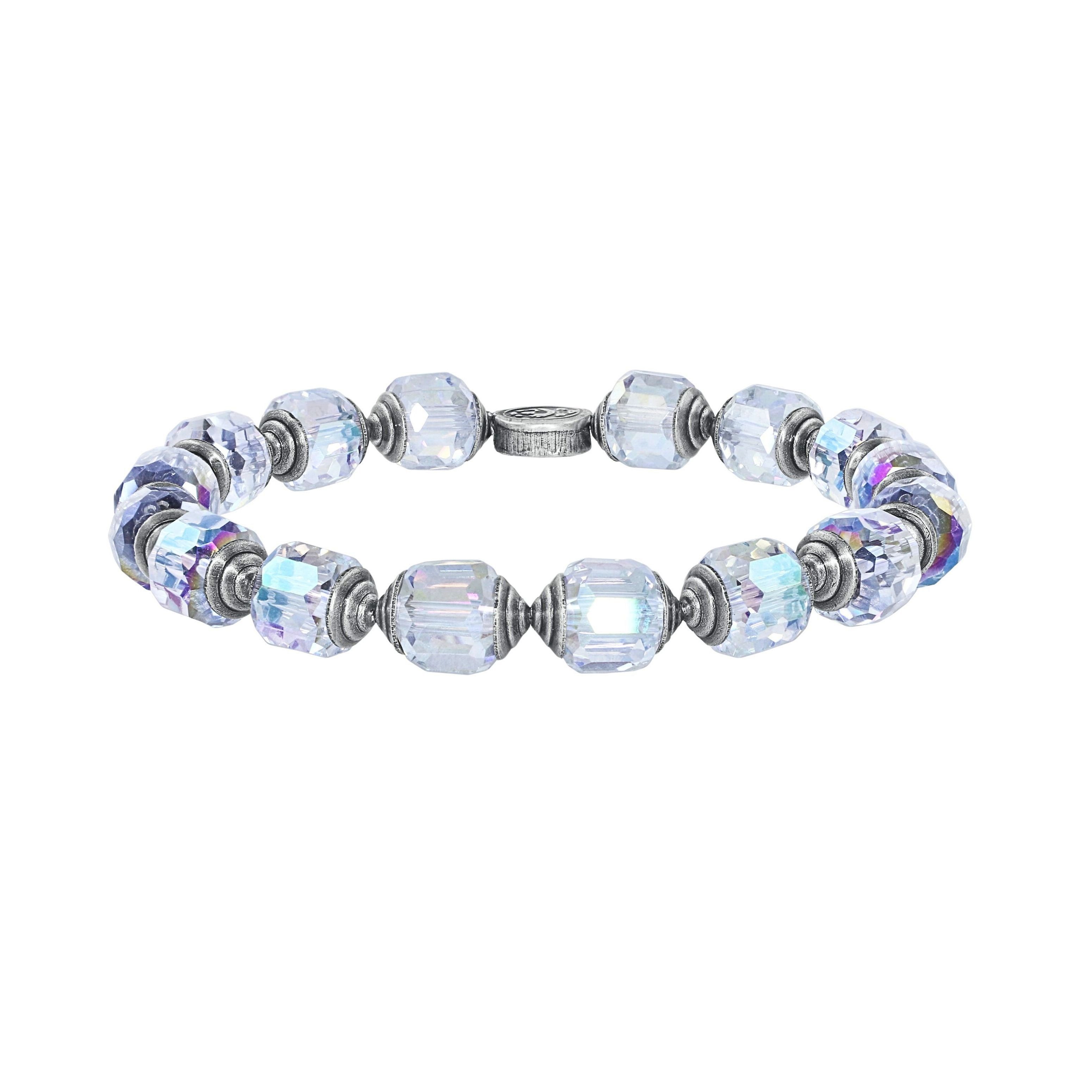 image for Bracelet Elastic Crystal Snake White  