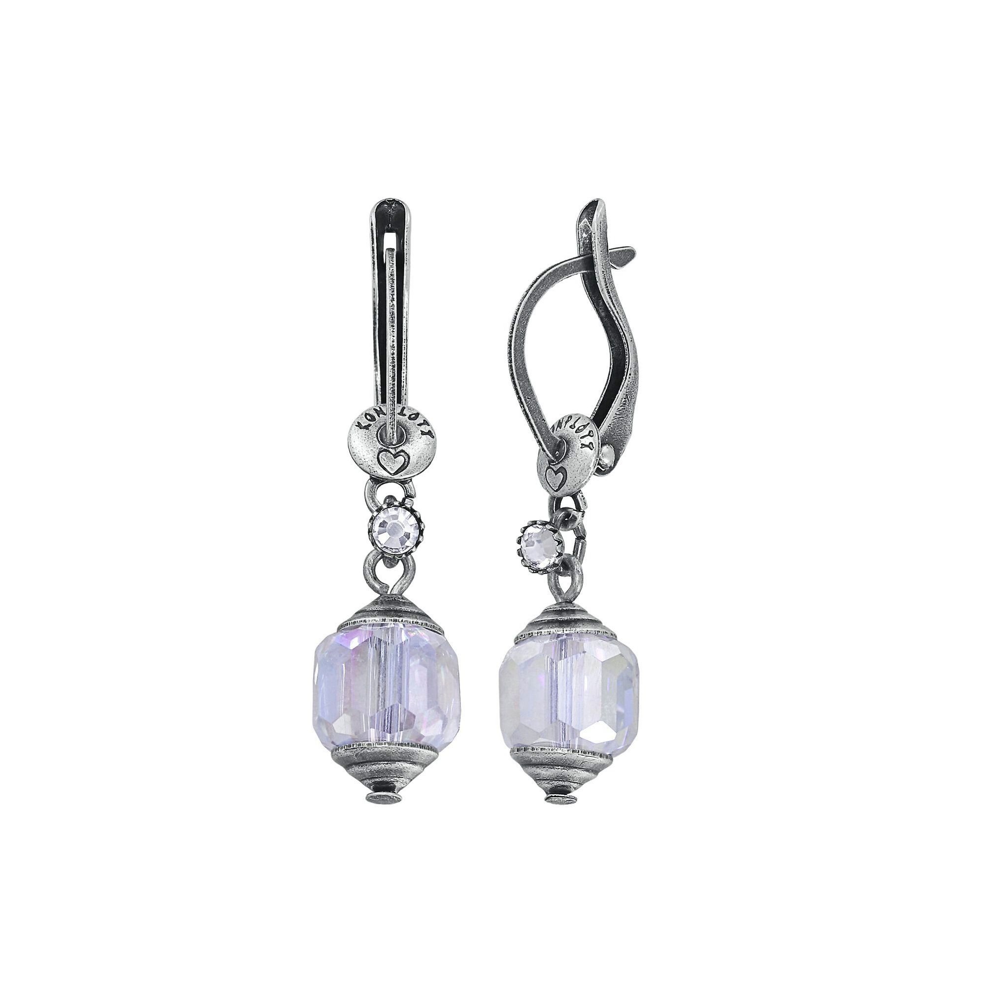 image for Earring Dangling Crystal Snake White  