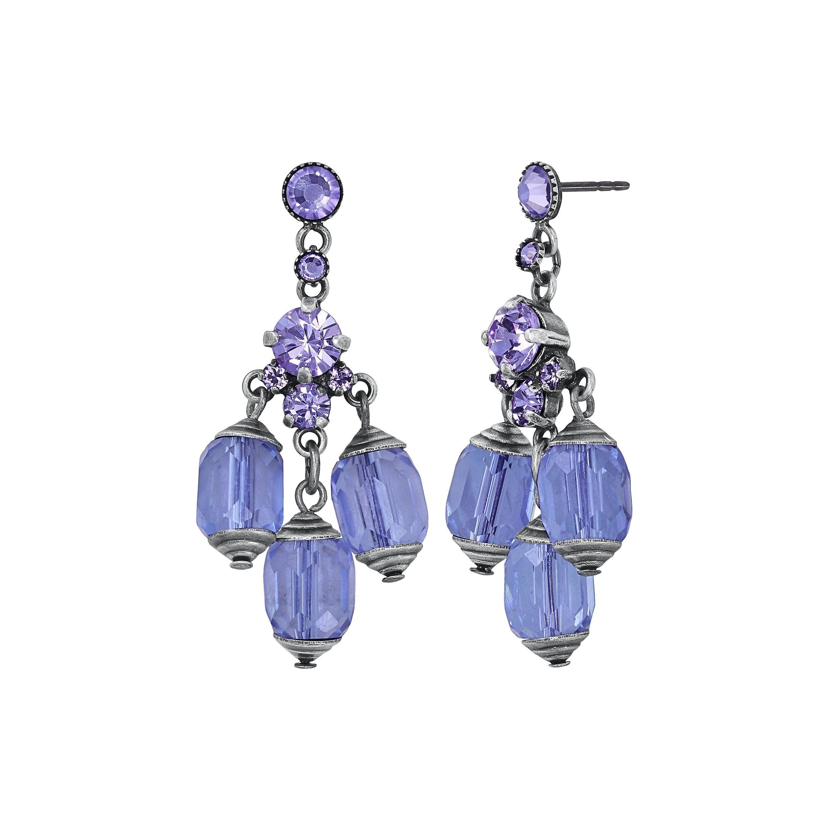 image pour Clou d'oreille pendant Crystal Snake Bleu / Lila  