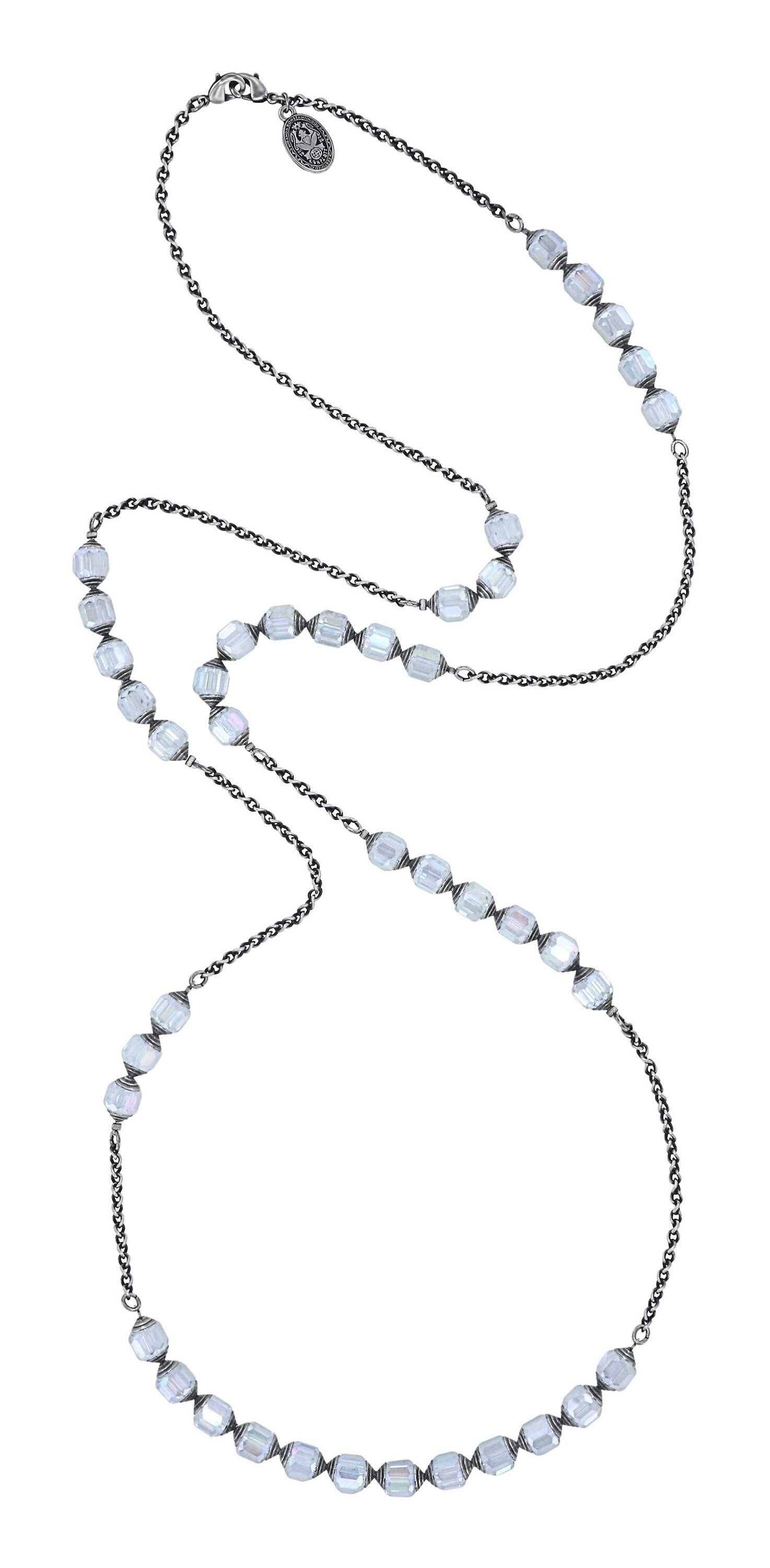image for Necklace (Long) Crystal Snake White  