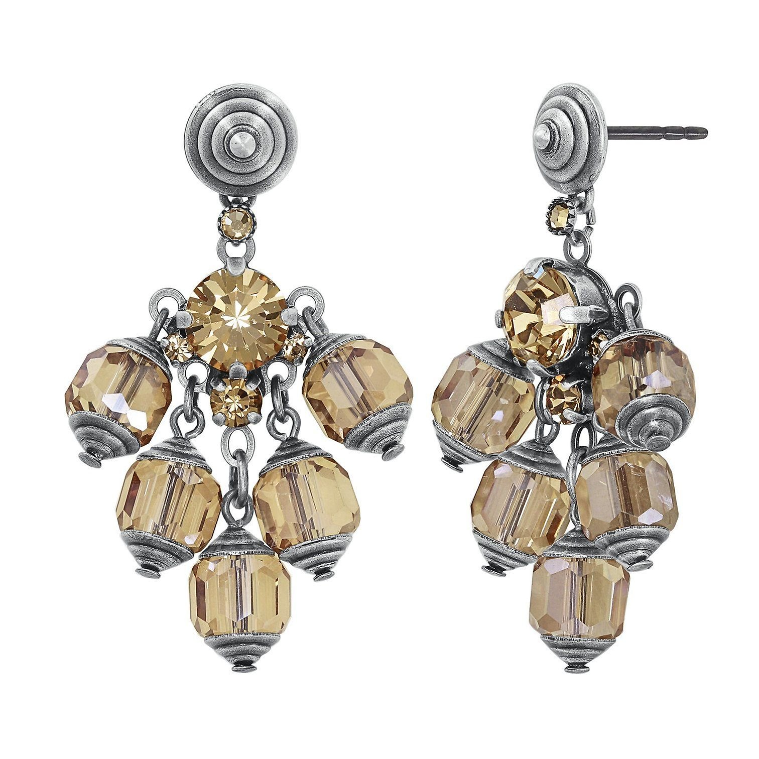 image pour Clou d'oreille pendant Crystal Snake Marron  
