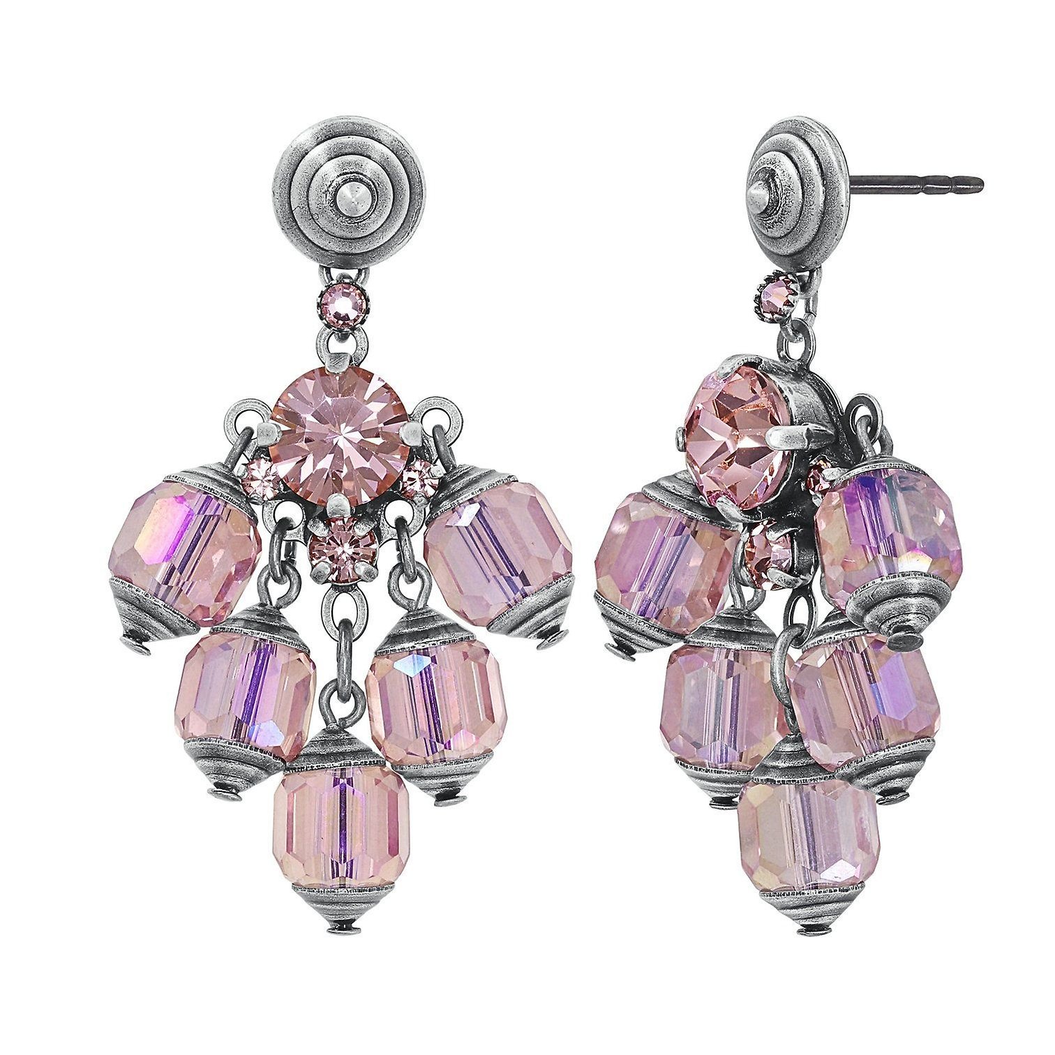 image for Earring Stud Dangling Crystal Snake Pink  