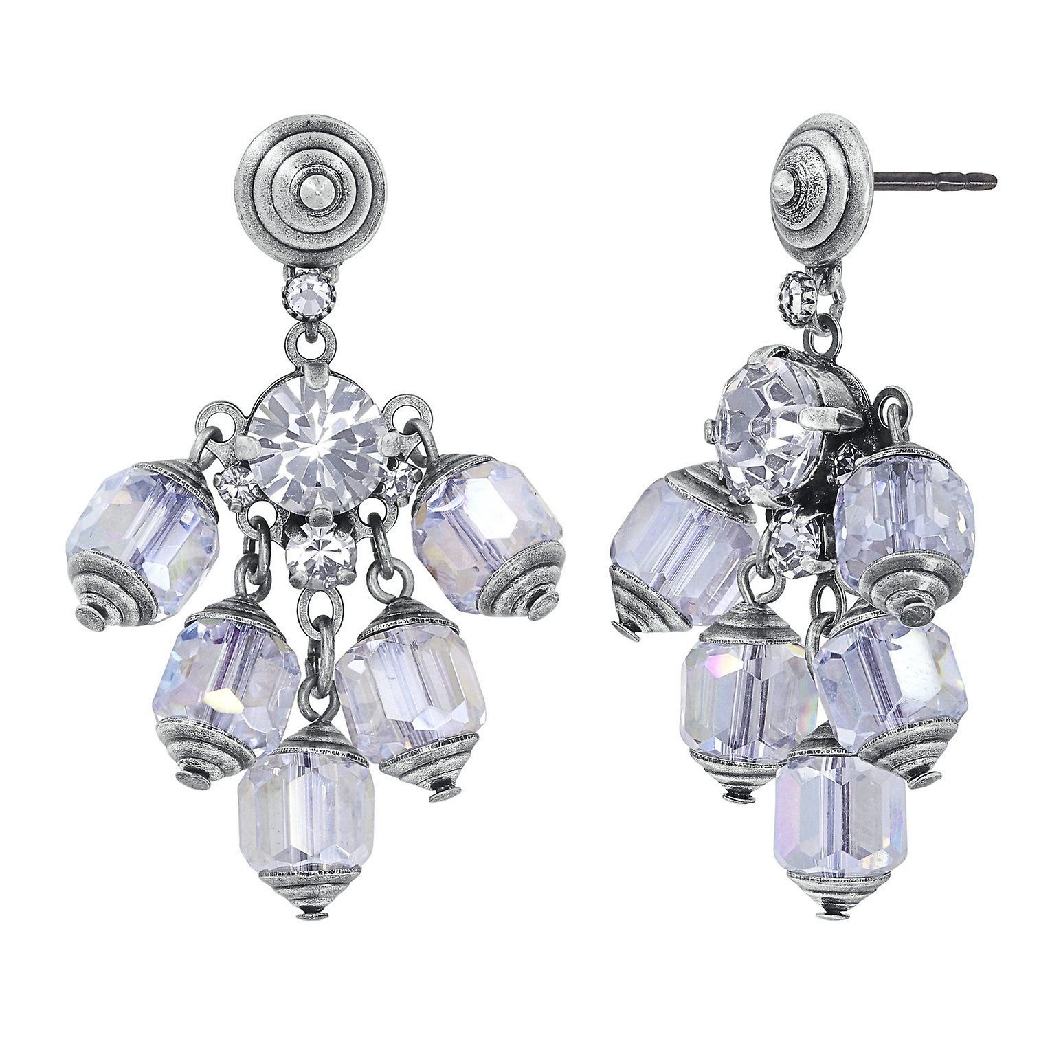 image for Earring Stud Dangling Crystal Snake White  