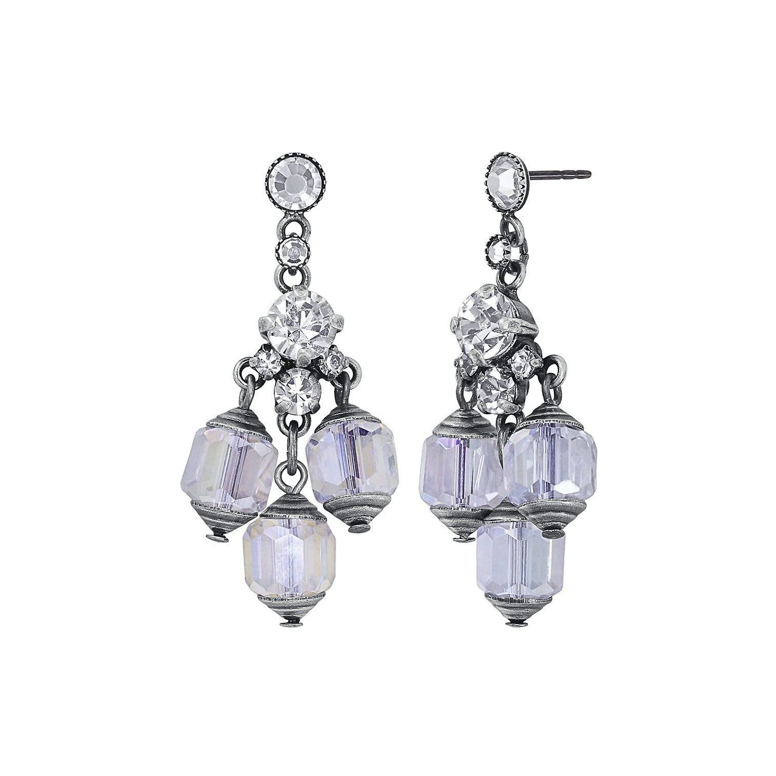 image for Earring Stud Dangling Crystal Snake White  