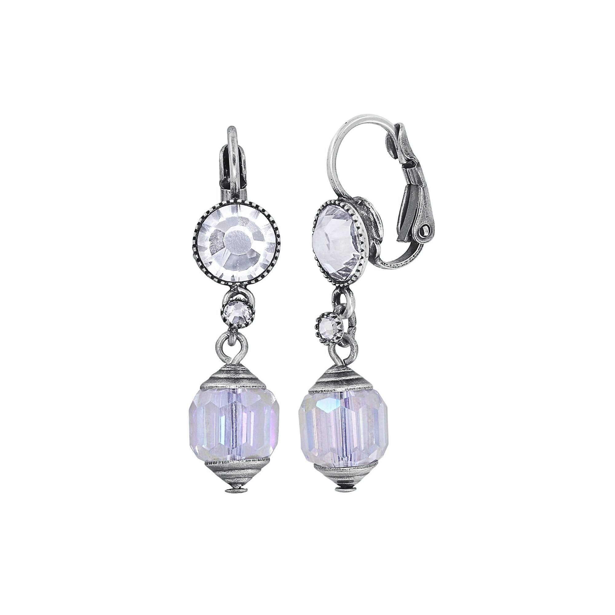 image for Earring Eurowire Dangling Crystal Snake White  