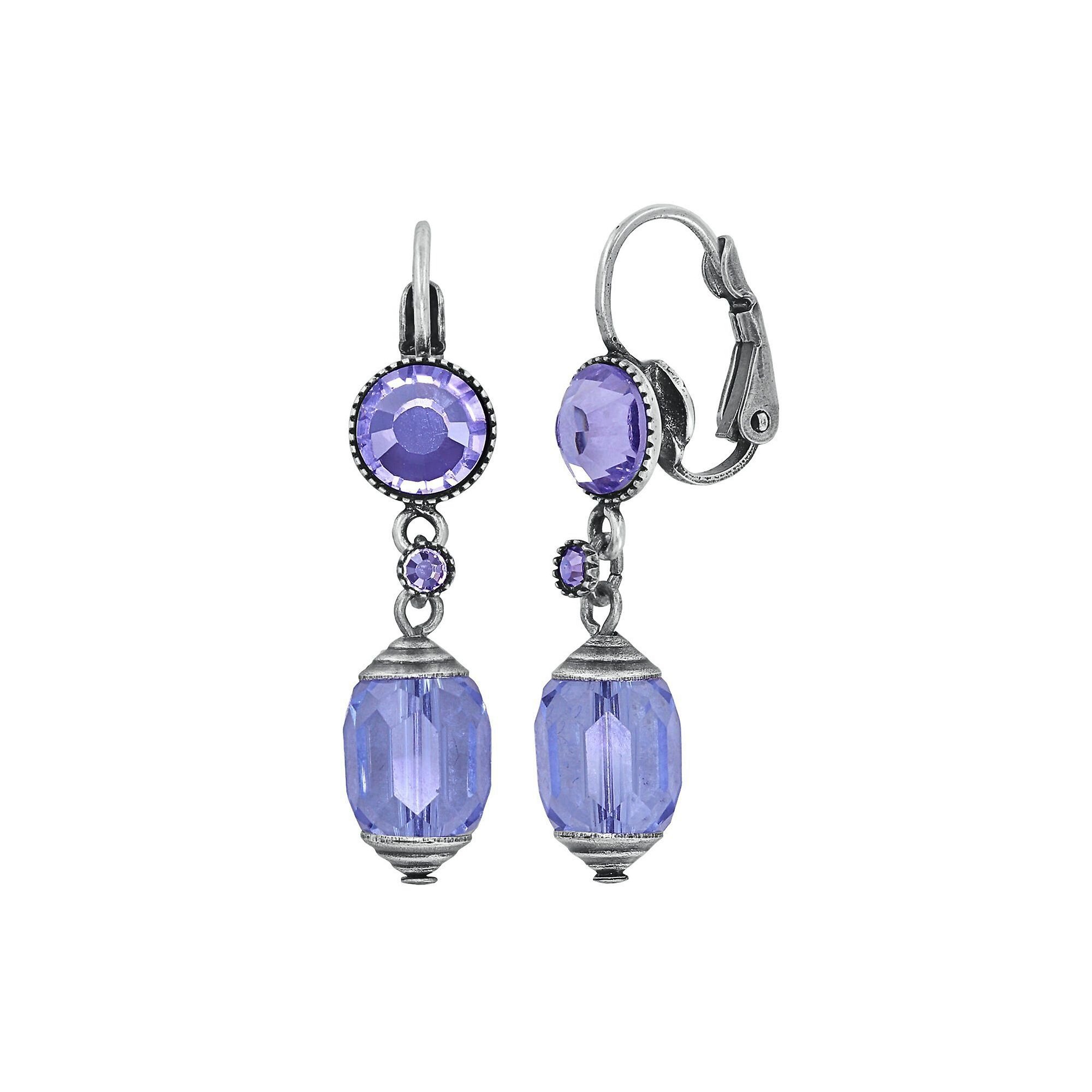 image for Earring Eurowire Dangling Crystal Snake Blue / Lila  