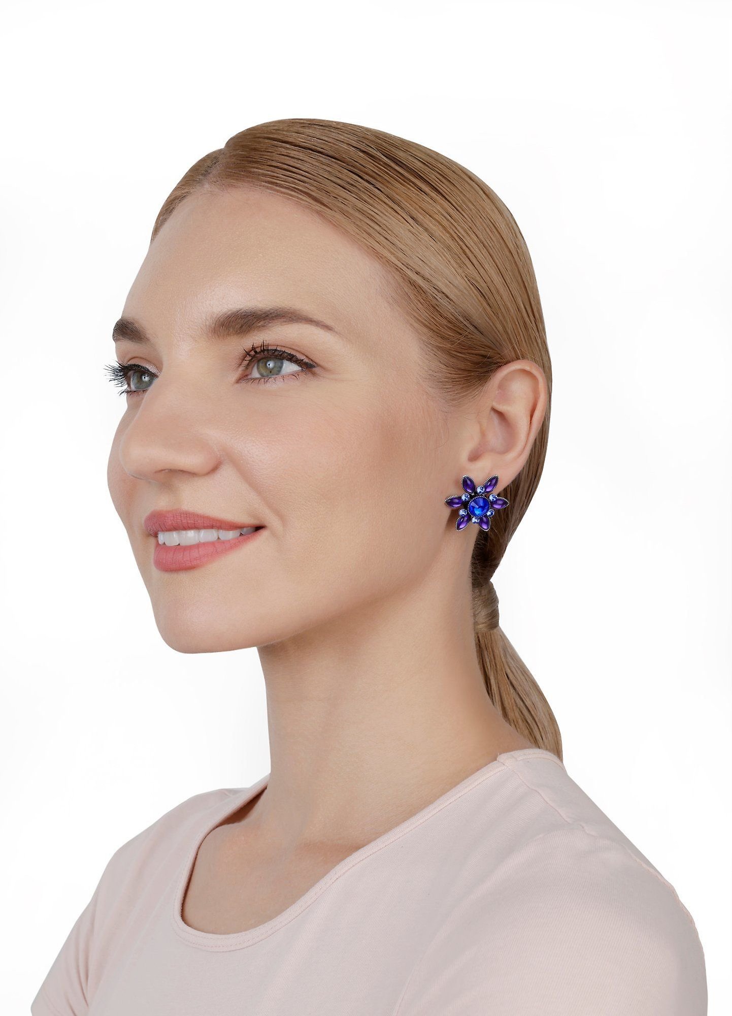 image pour Clou d'oreille Margarita Bleu / Lila  