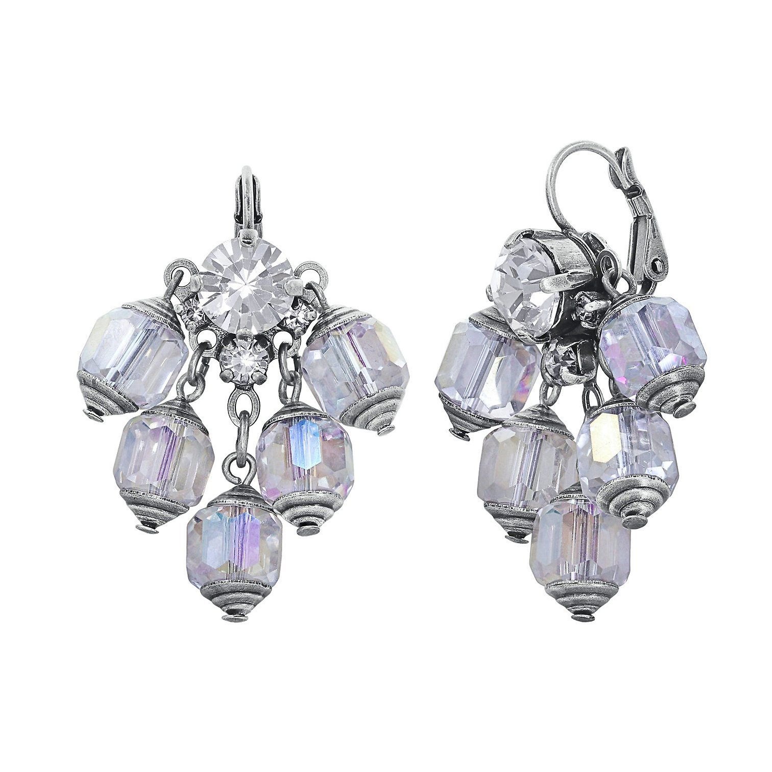 image for Earring Eurowire Dangling Crystal Snake White  