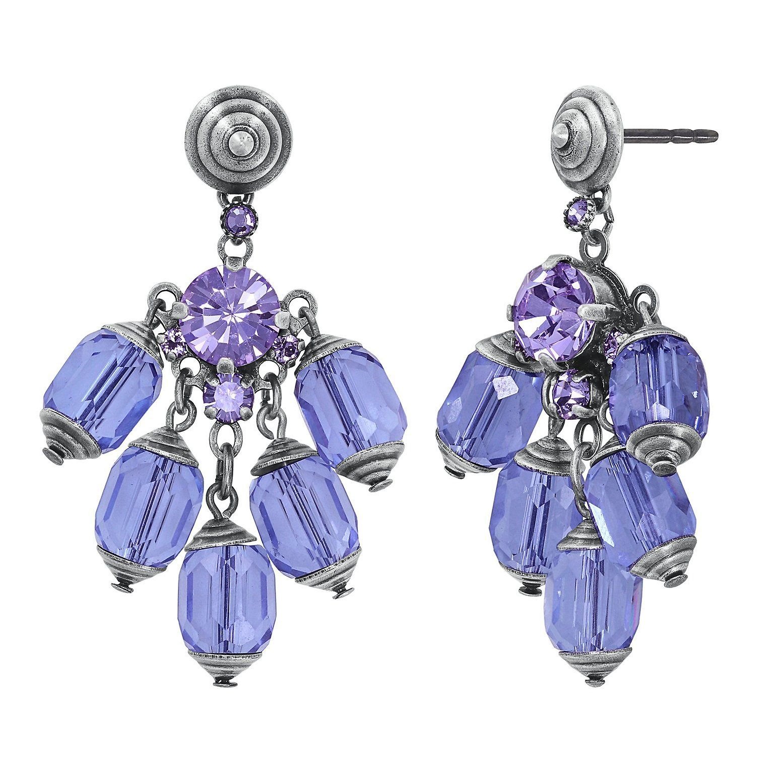 image for Earring Stud Dangling Crystal Snake Blue / Lila  