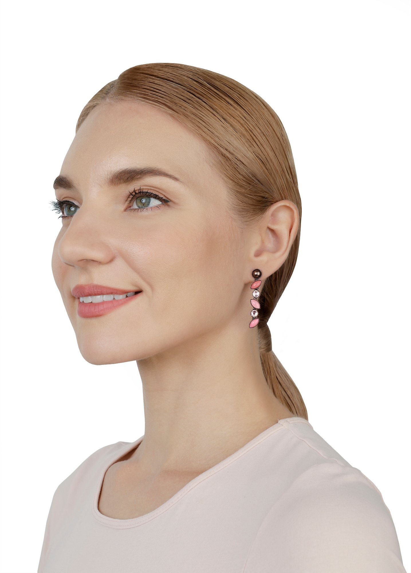 image for Earring Stud Dangling Margarita Pink  