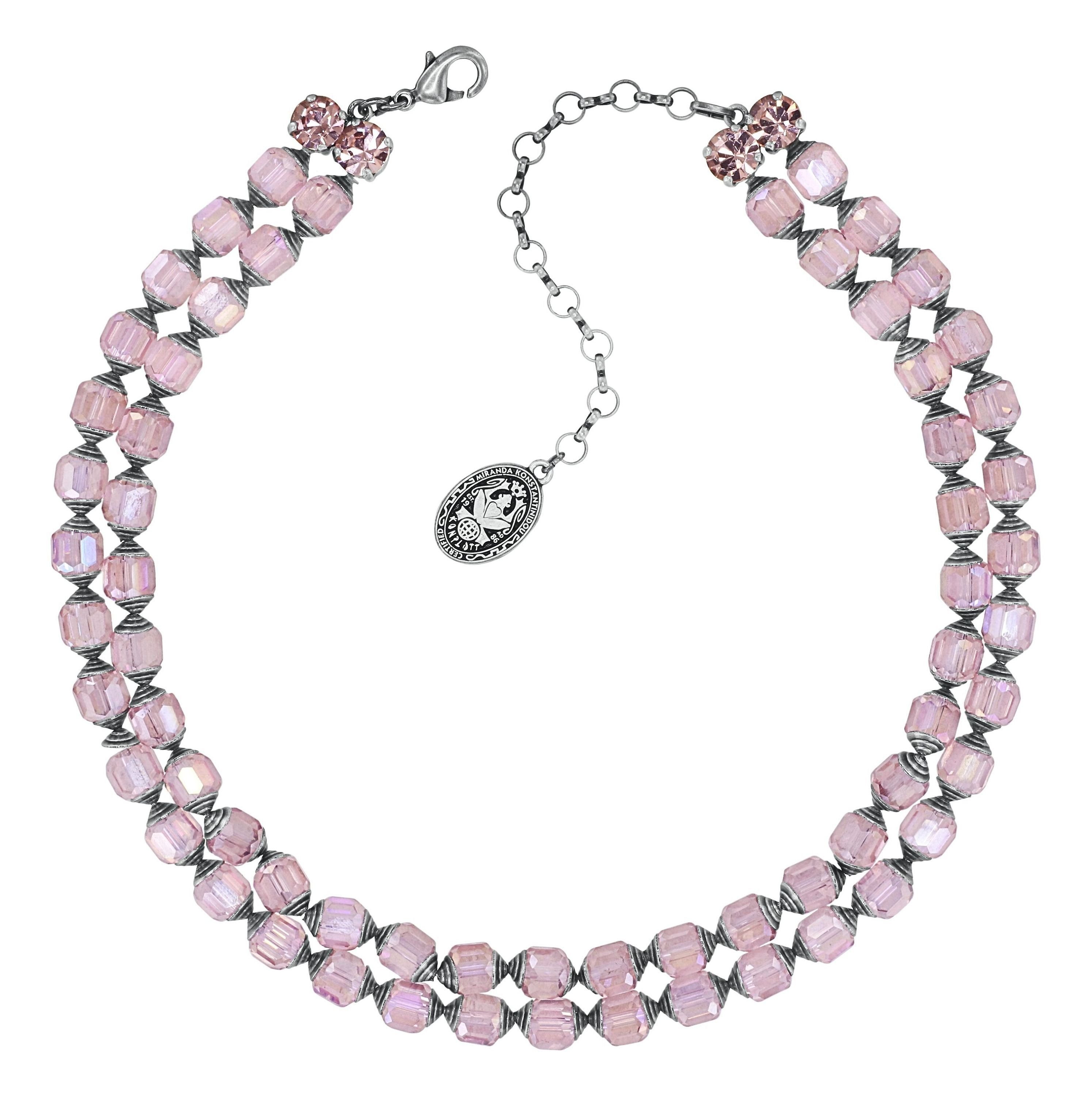 image for Necklace Crystal Snake Pink  