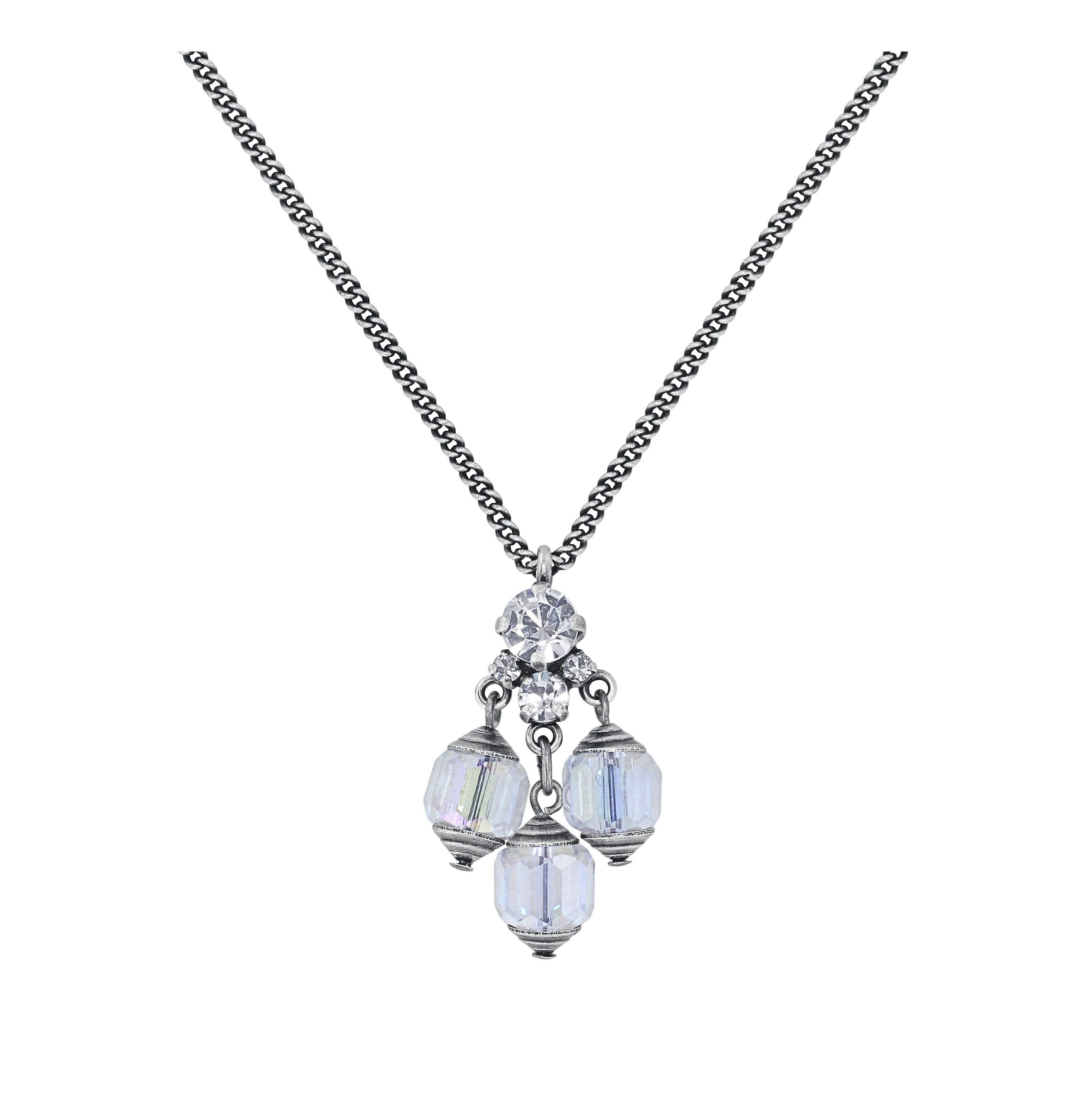 image for Necklace Pendant Crystal Snake White  