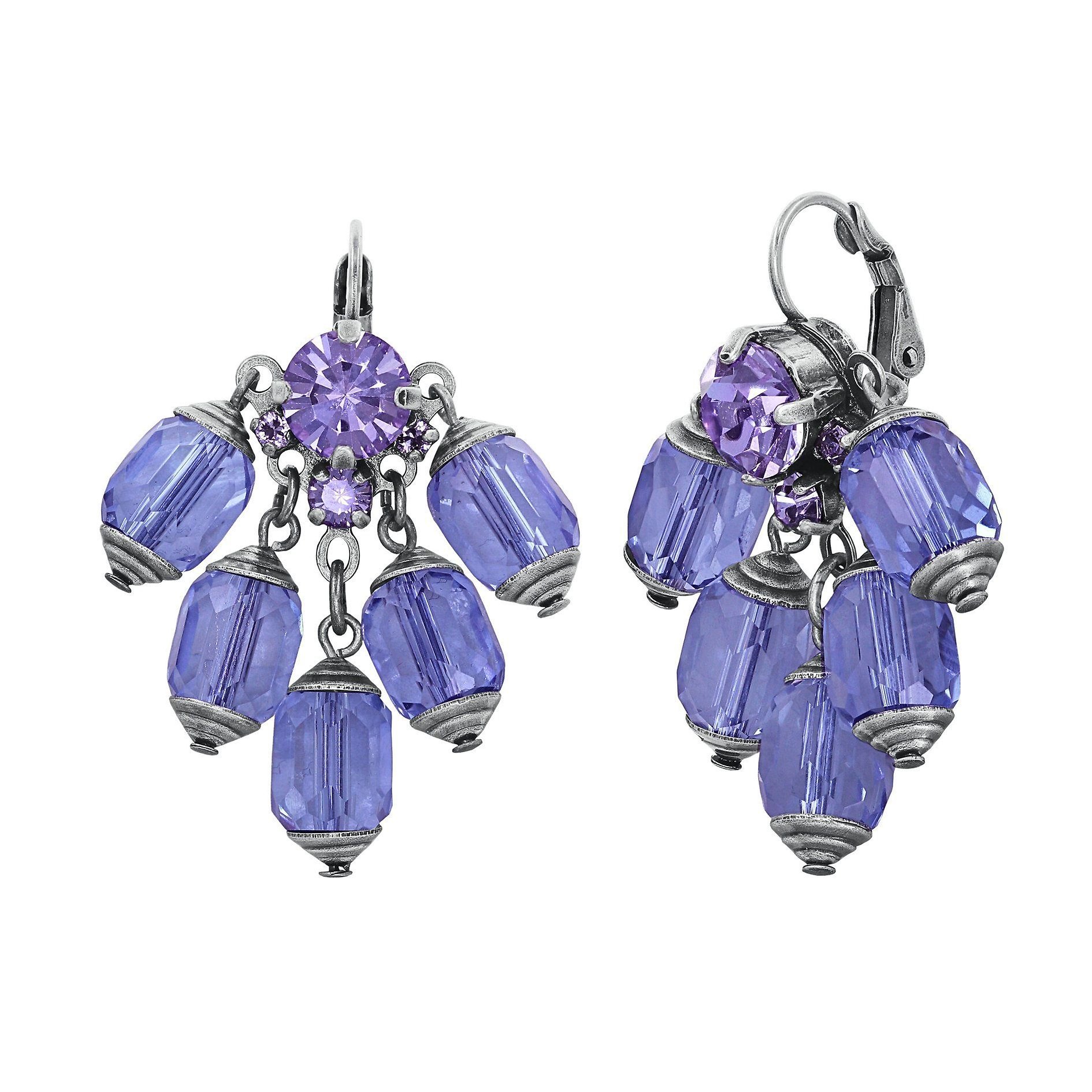 image for Earring Eurowire Dangling Crystal Snake Blue / Lila  