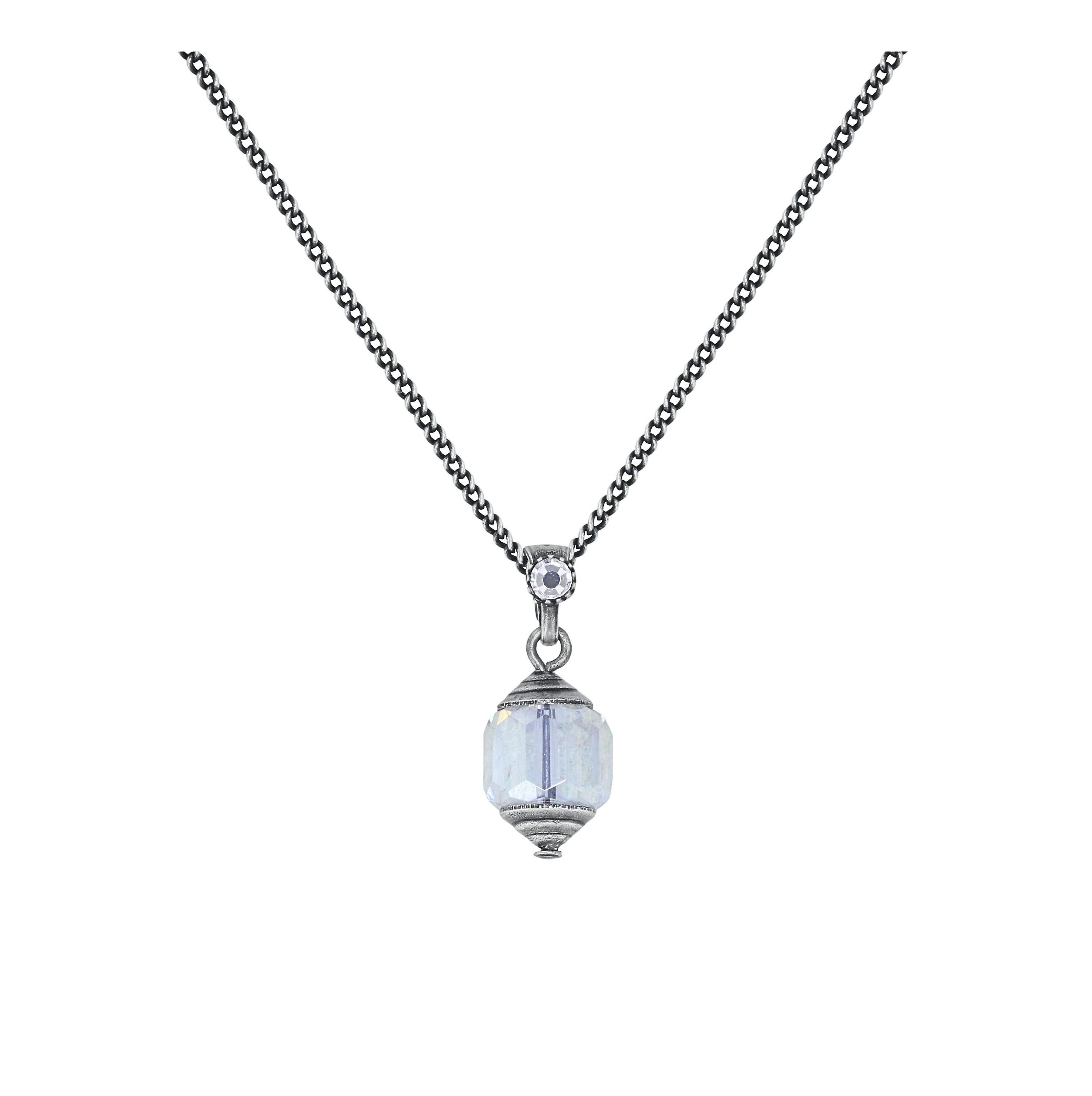 image for Necklace Pendant Crystal Snake White  