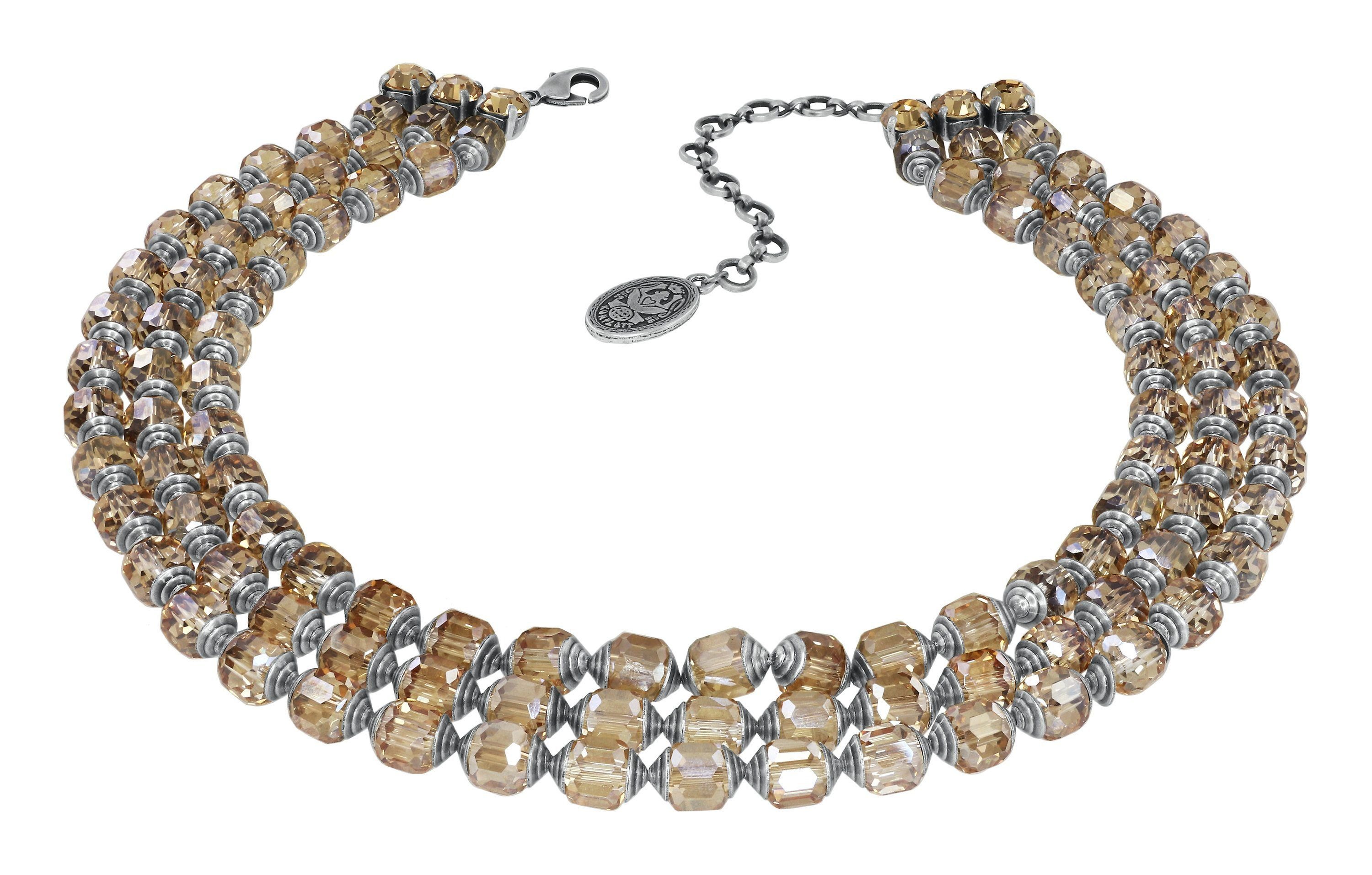 image for Necklace Crystal Snake Brown  