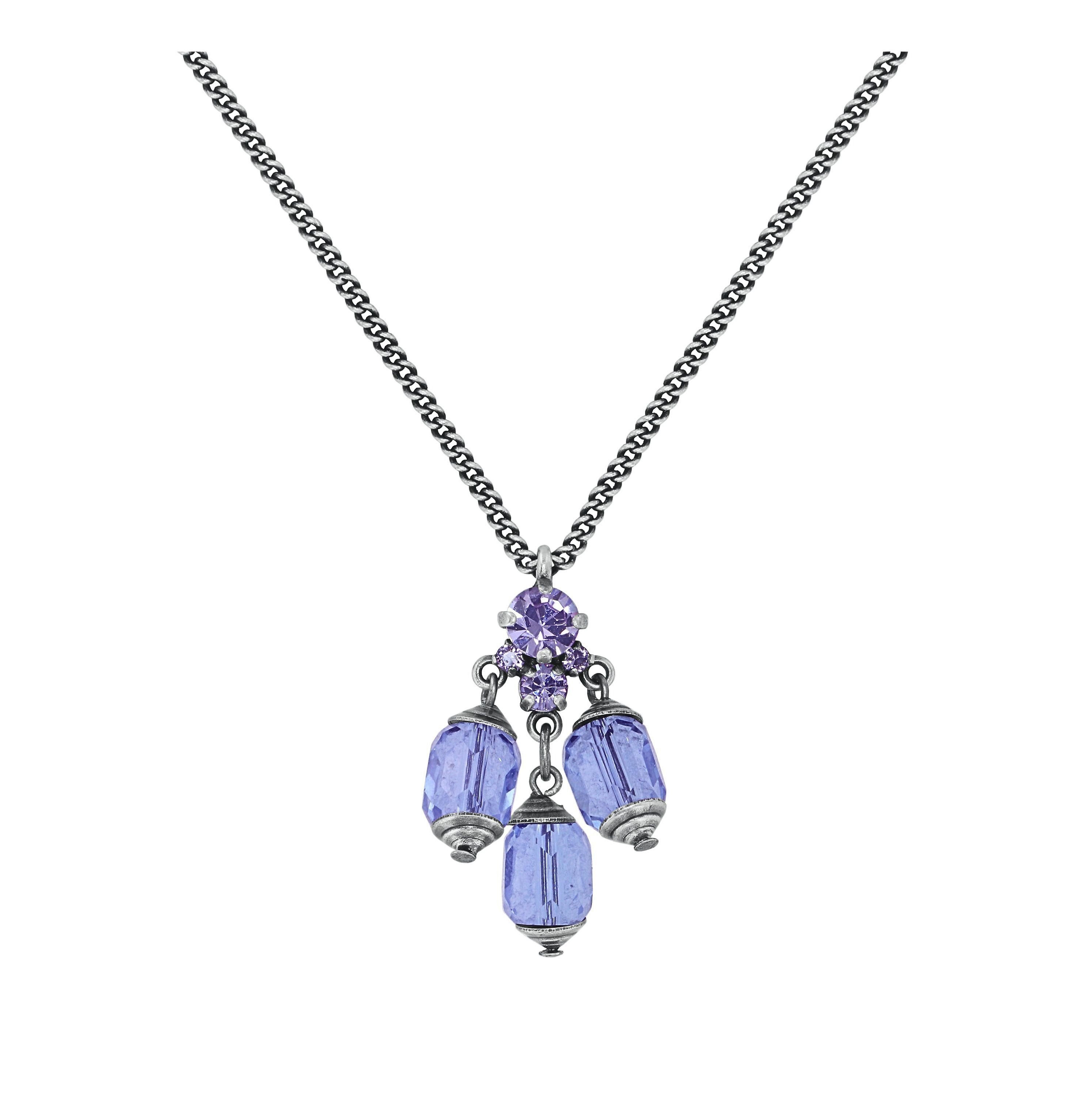 image pour Collier pendant Crystal Snake Bleu / Lila  