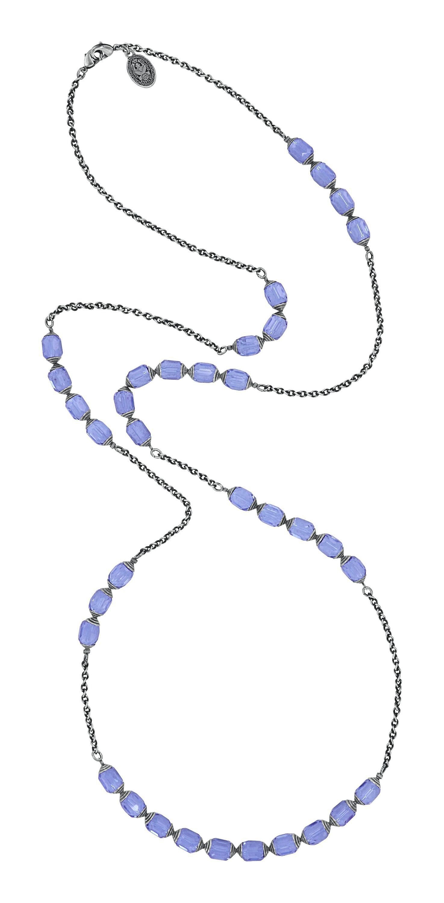 image for Necklace (Long) Crystal Snake Blue / Lila  