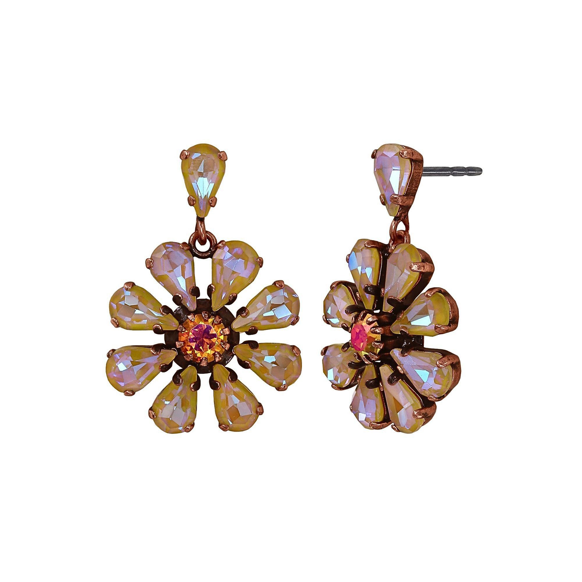 image for Earring Stud Dangling Twisted Blossom pink/yellow  size M