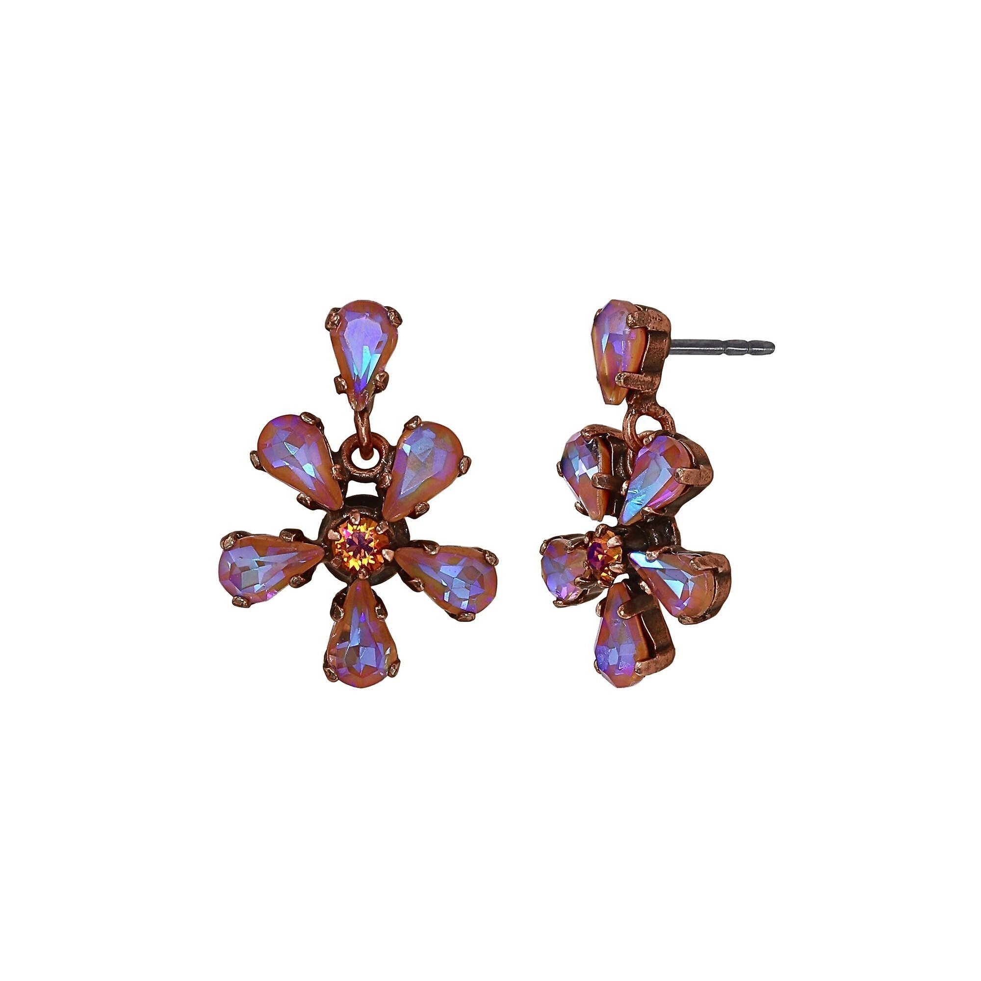 image for Earring Stud Dangling Twisted Blossom pink/yellow  size XS