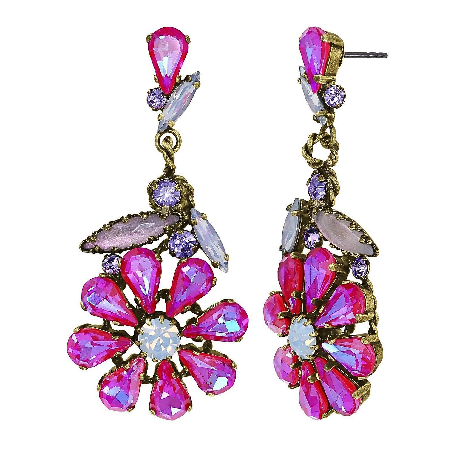 image for Earring Stud Dangling Twisted Blossom Multi  