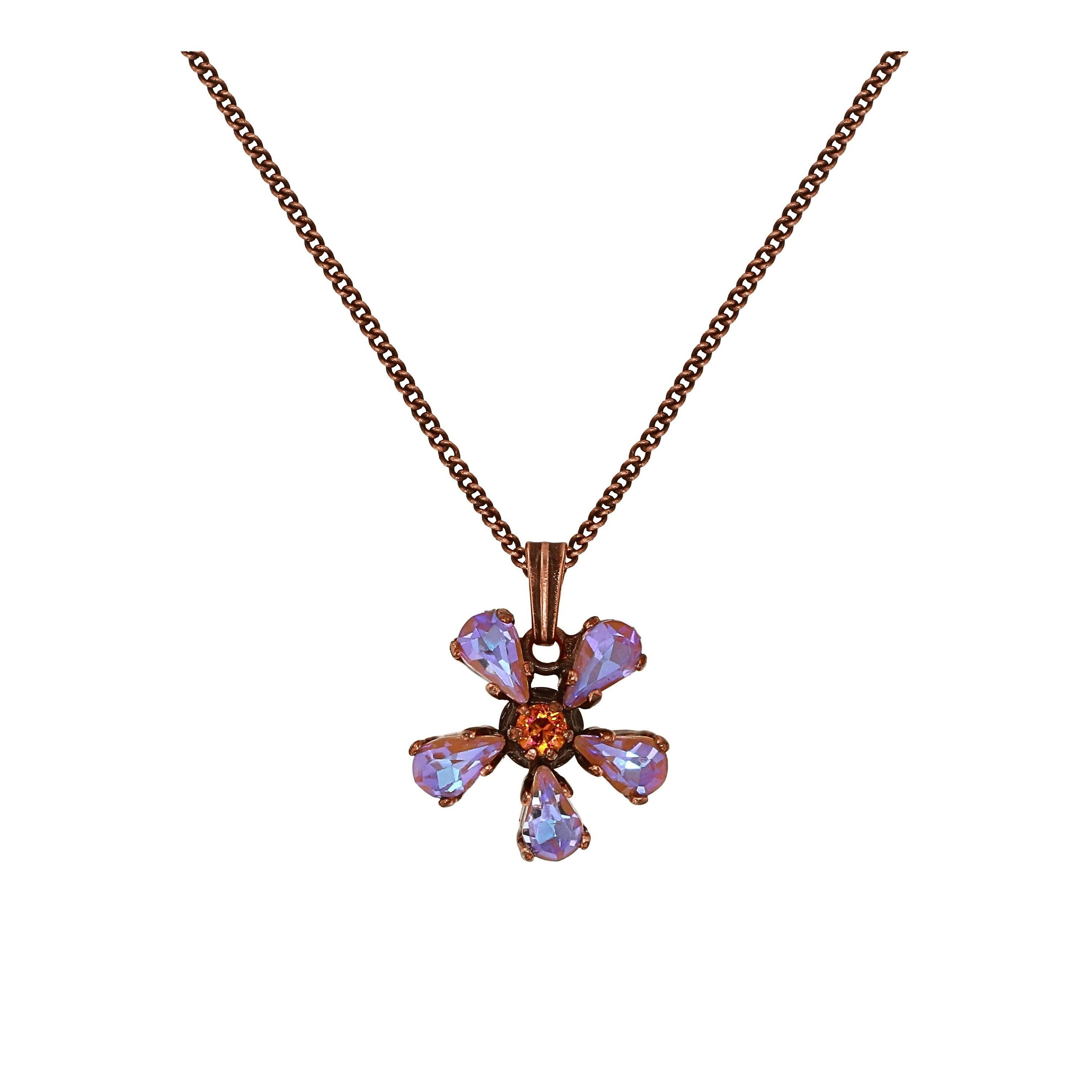 image for Necklace Pendant Twisted Blossom pink/yellow  size XS