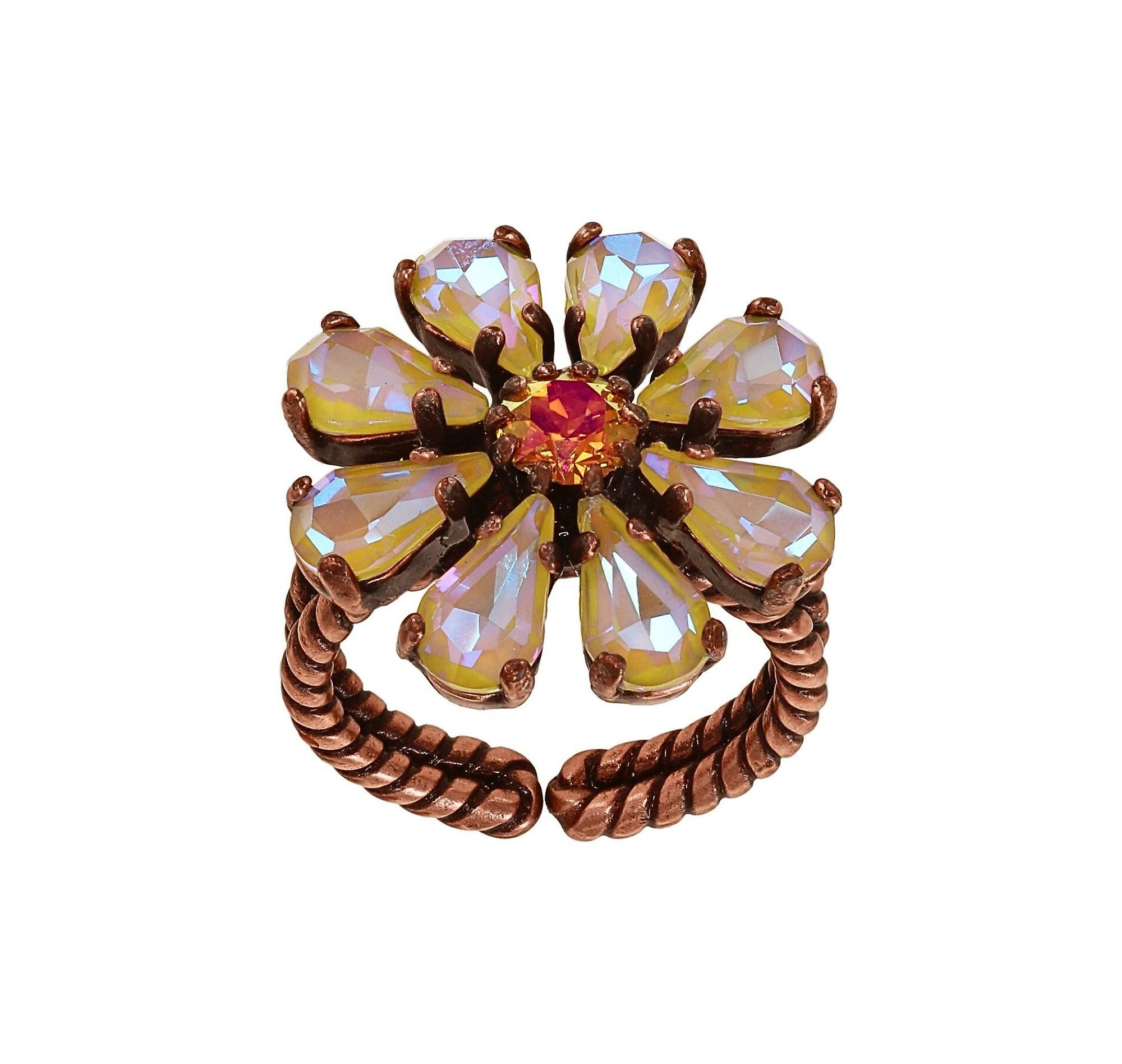 image pour Anneau Twisted Blossom pink/yellow  size M