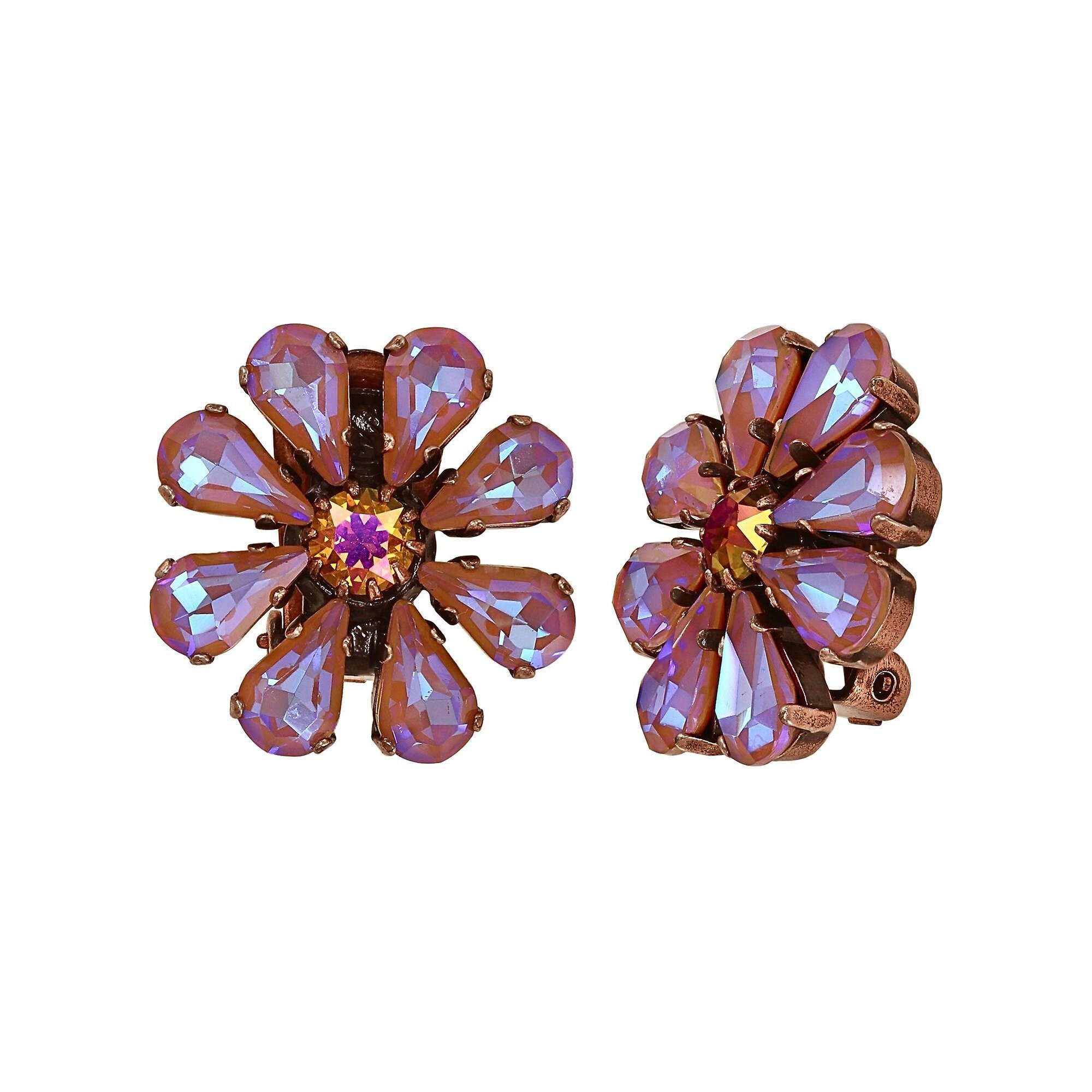 Bild für Ohrringe mit Clip Twisted Blossom pink/yellow  Größe L