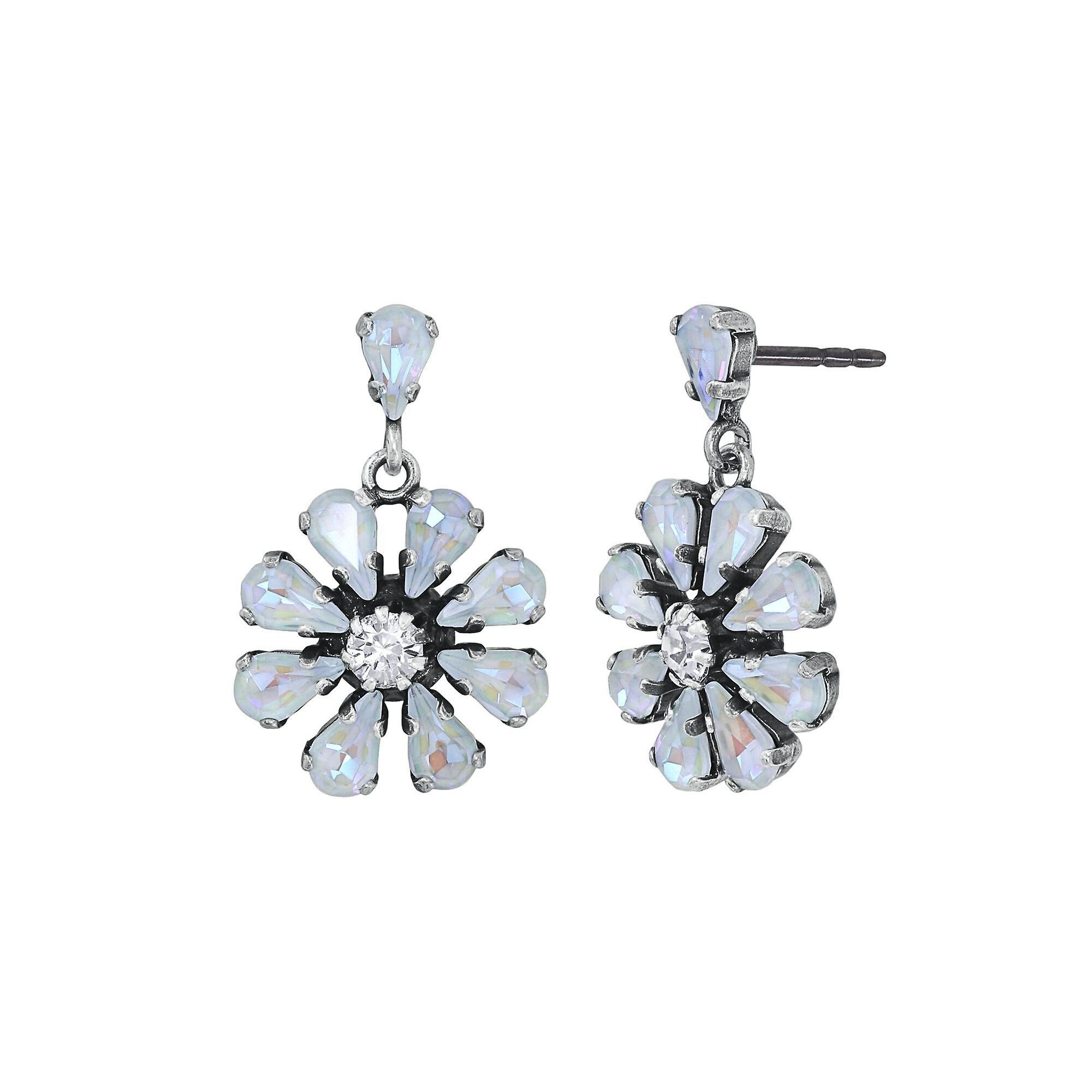 image for Earring Stud Dangling Twisted Blossom White  size S