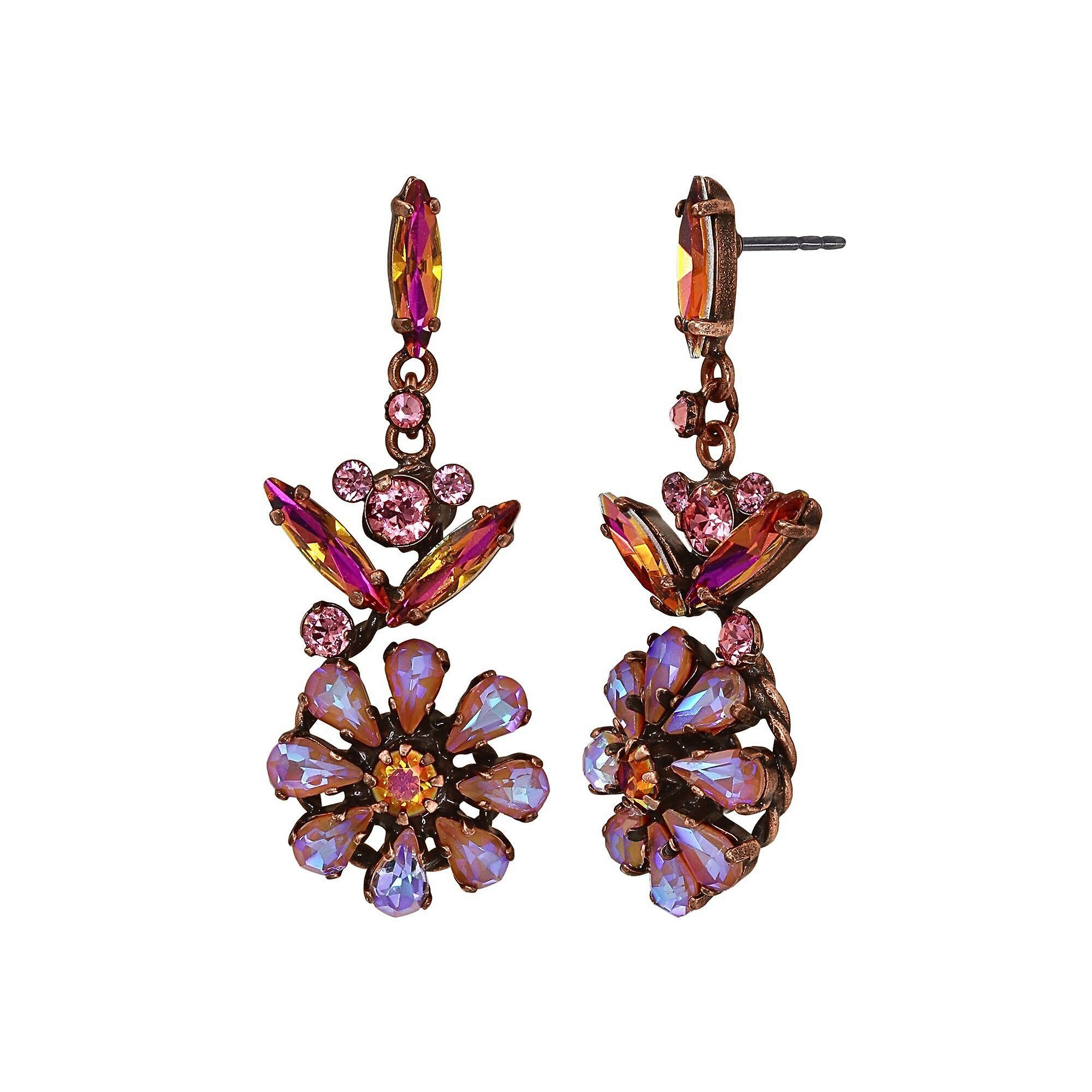 image pour Clou d'oreille pendant Twisted Blossom pink/yellow  size S
