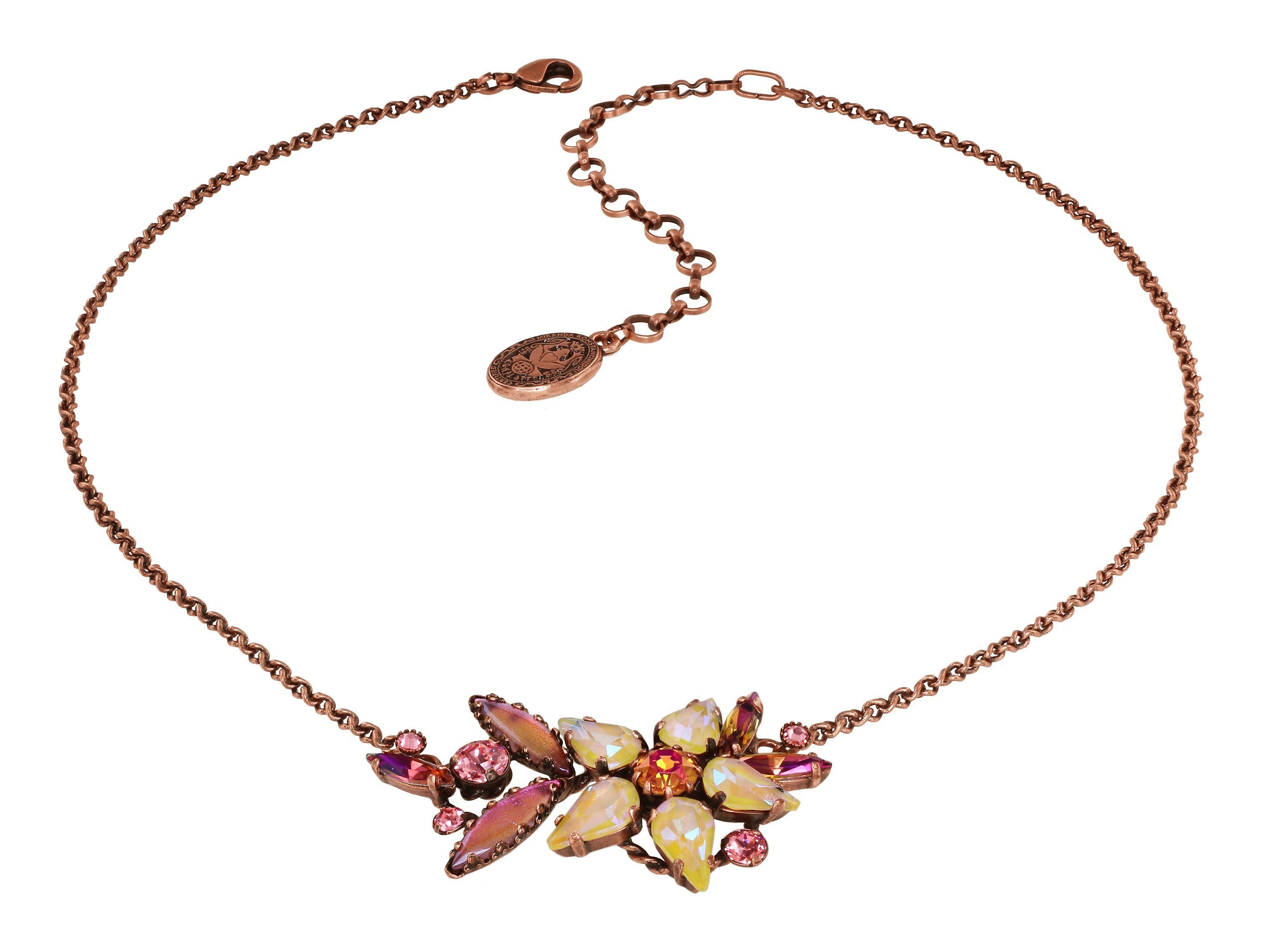 image for Necklace Twisted Blossom pink/yellow  