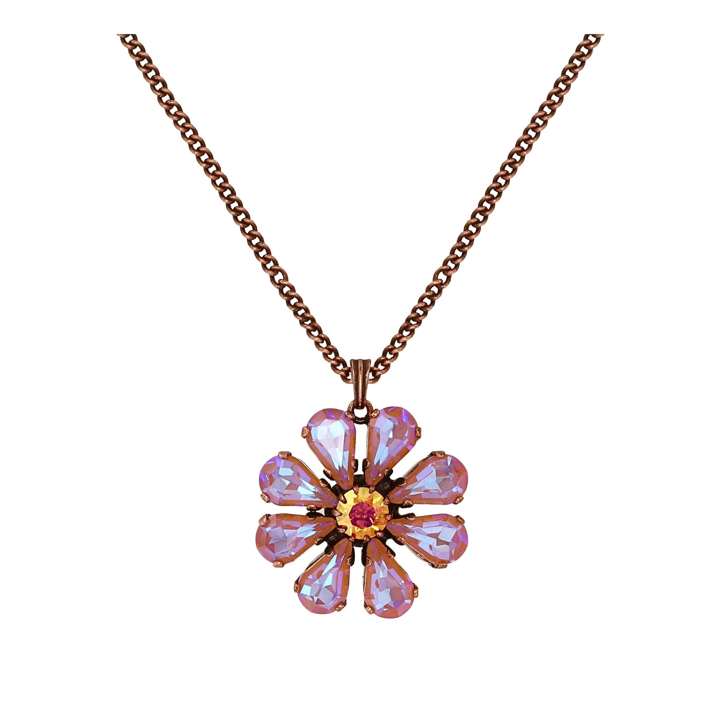 Bild für Halskette mit Anh&auml;nger Twisted Blossom pink/yellow  Größe L