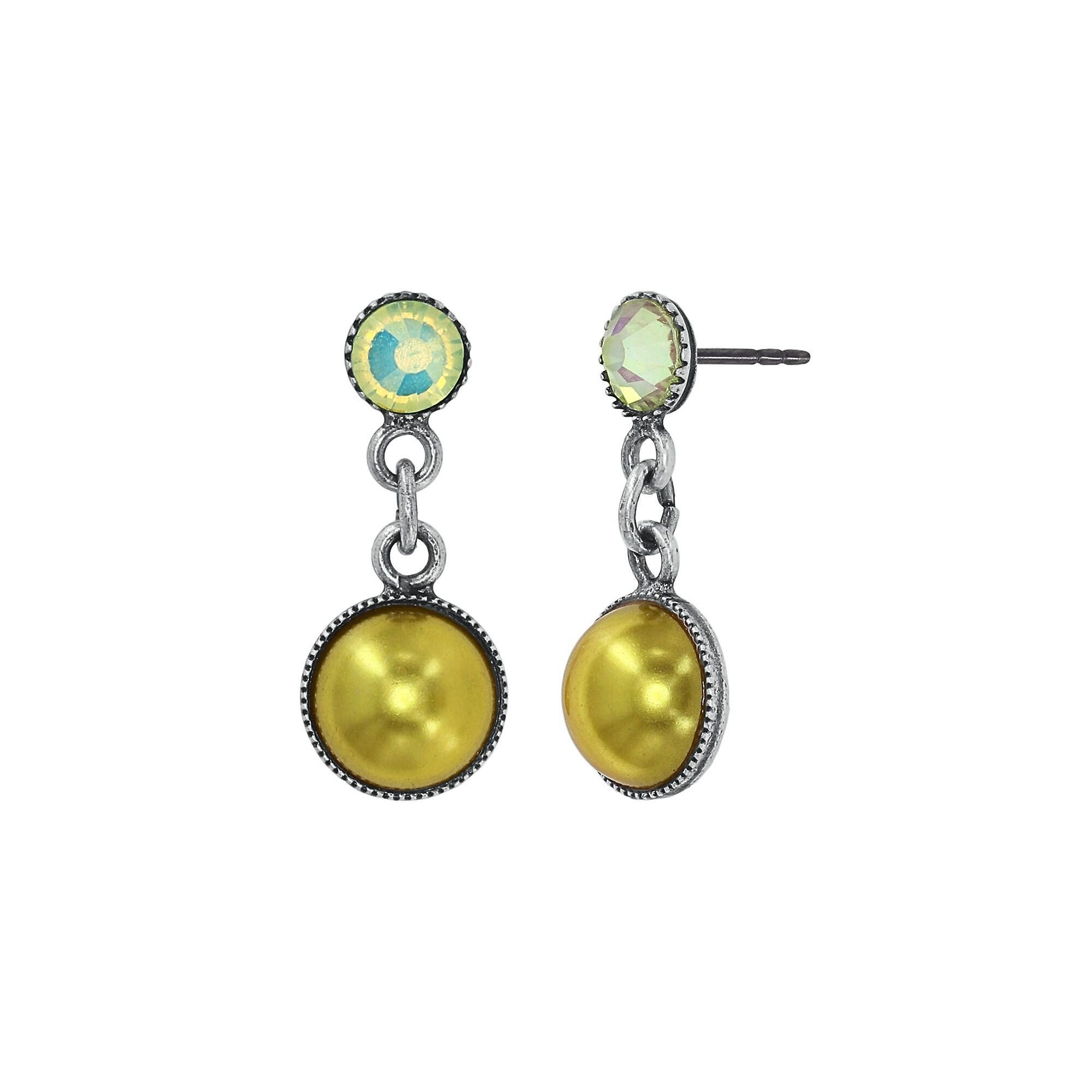 image for Earring Stud Dangling Bubble Cascade Yellow  