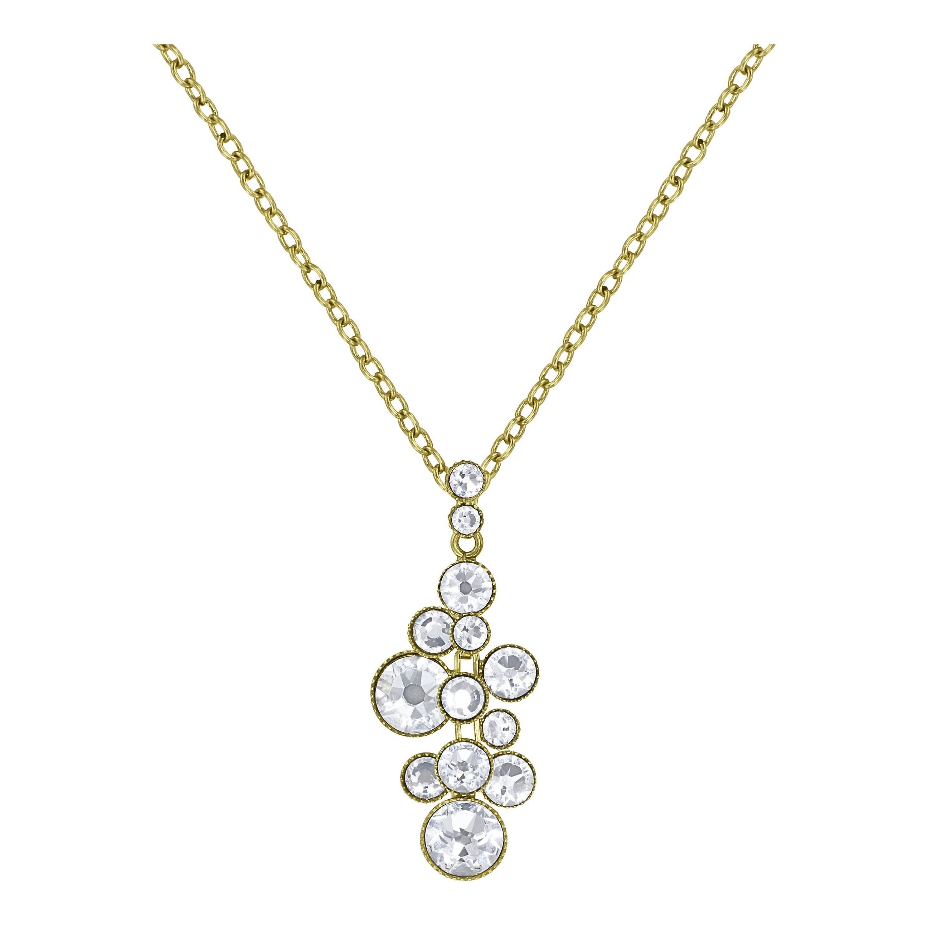 image for Necklace Pendant Water Cascade White crystal 