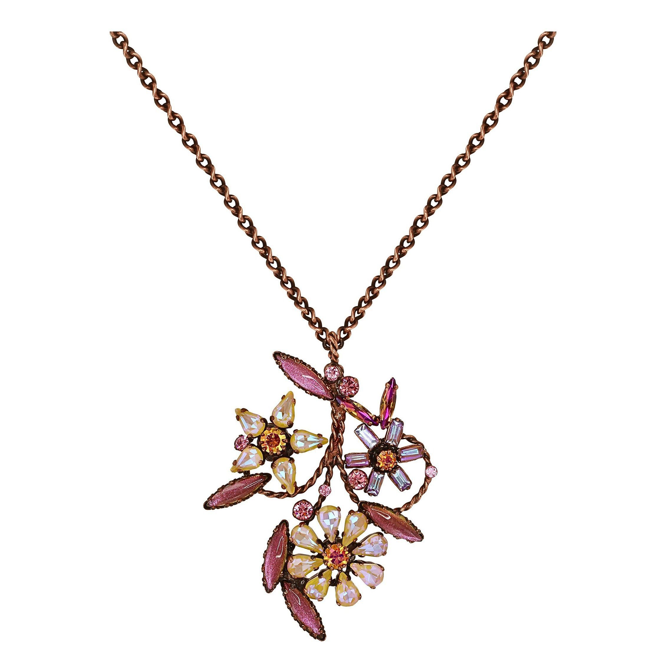 image pour Collier pendant Twisted Blossom pink/yellow  