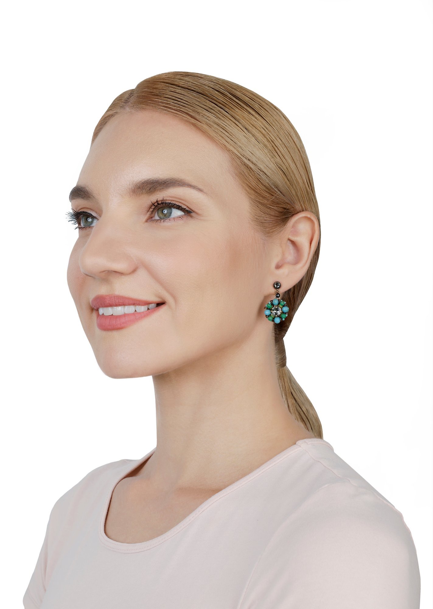 image pour Clou d'oreille pendant Beat of the Beads Vert  