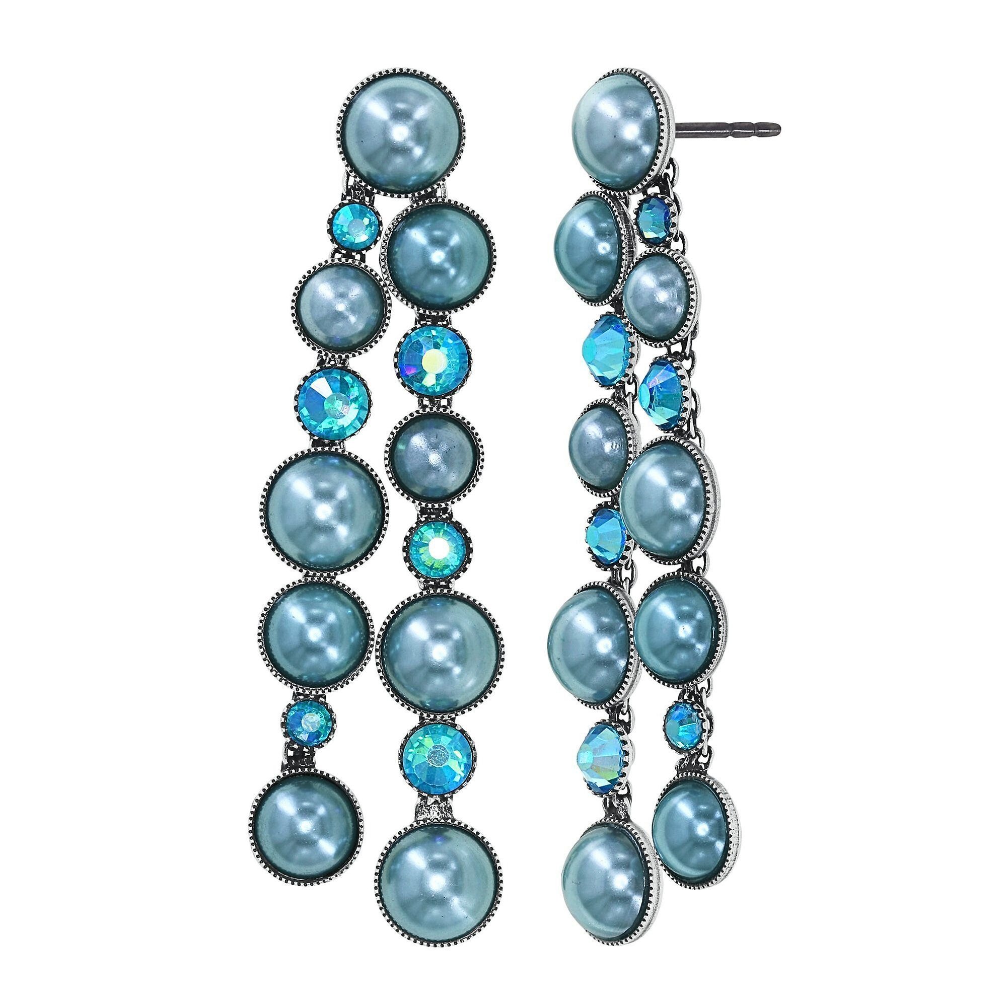 image pour Clou d'oreille pendant Bubble Cascade Bleu  