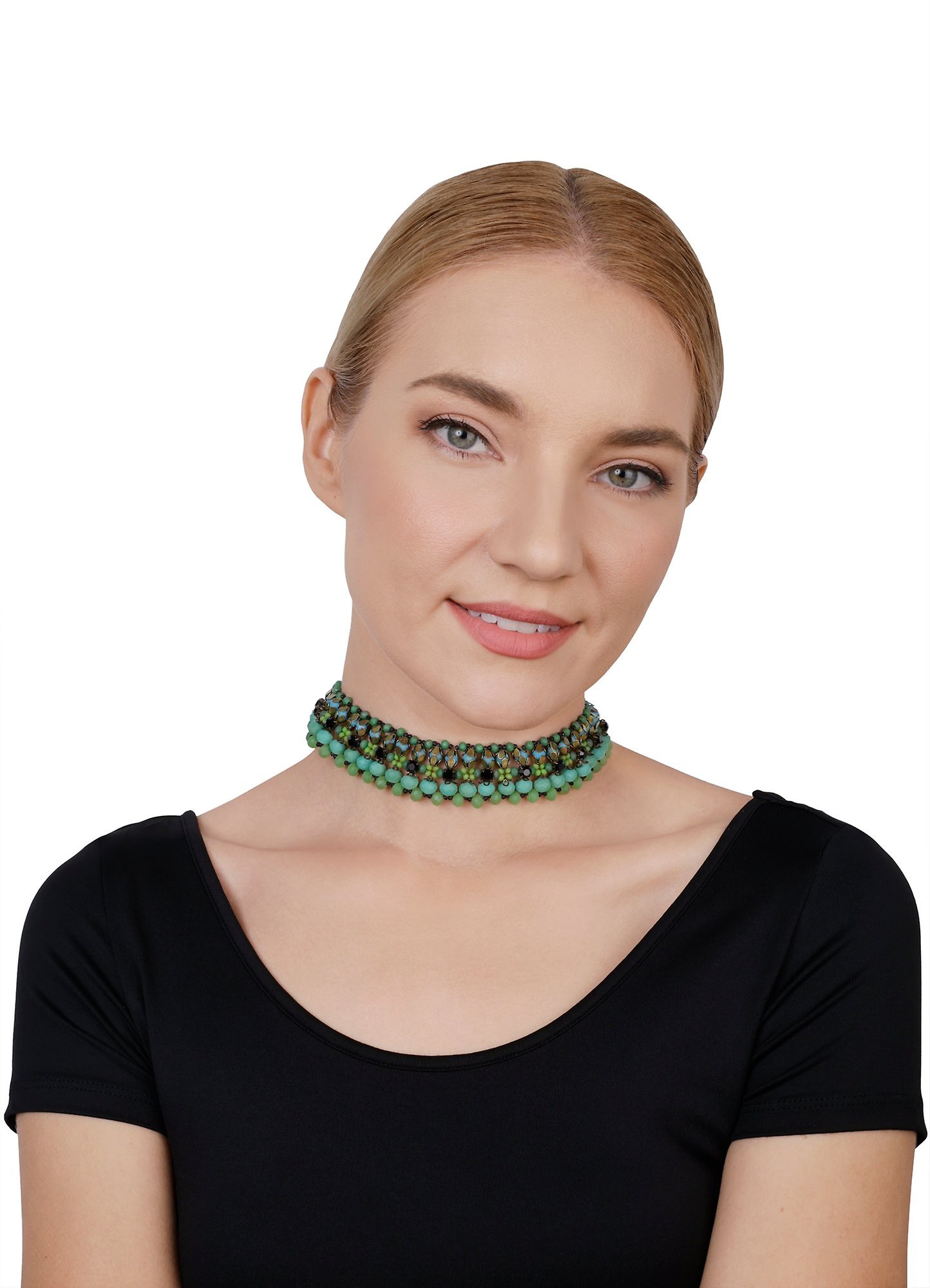 Kép Necklace choker long Beat of the Beads Green  