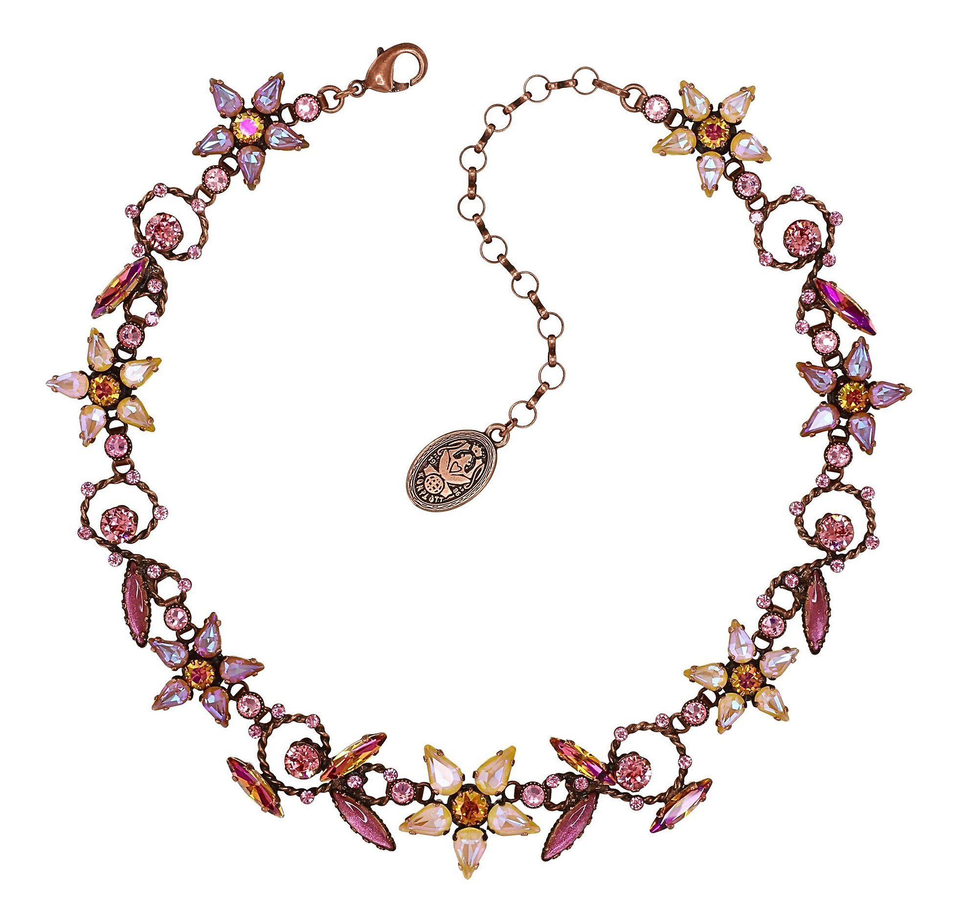 image for Necklace Twisted Blossom pink/yellow  