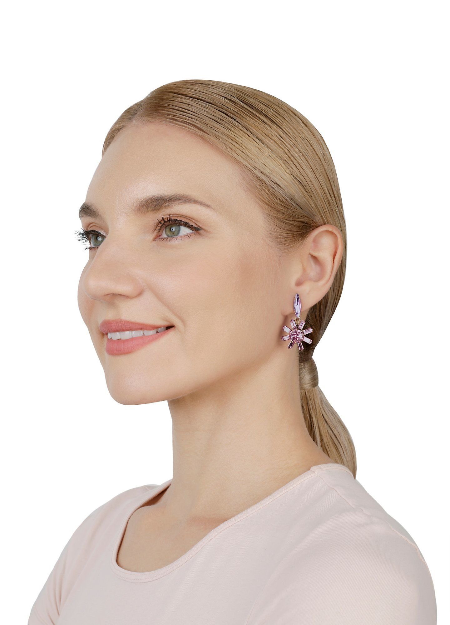 image for Earring Stud Dangling Artdecode Pink  