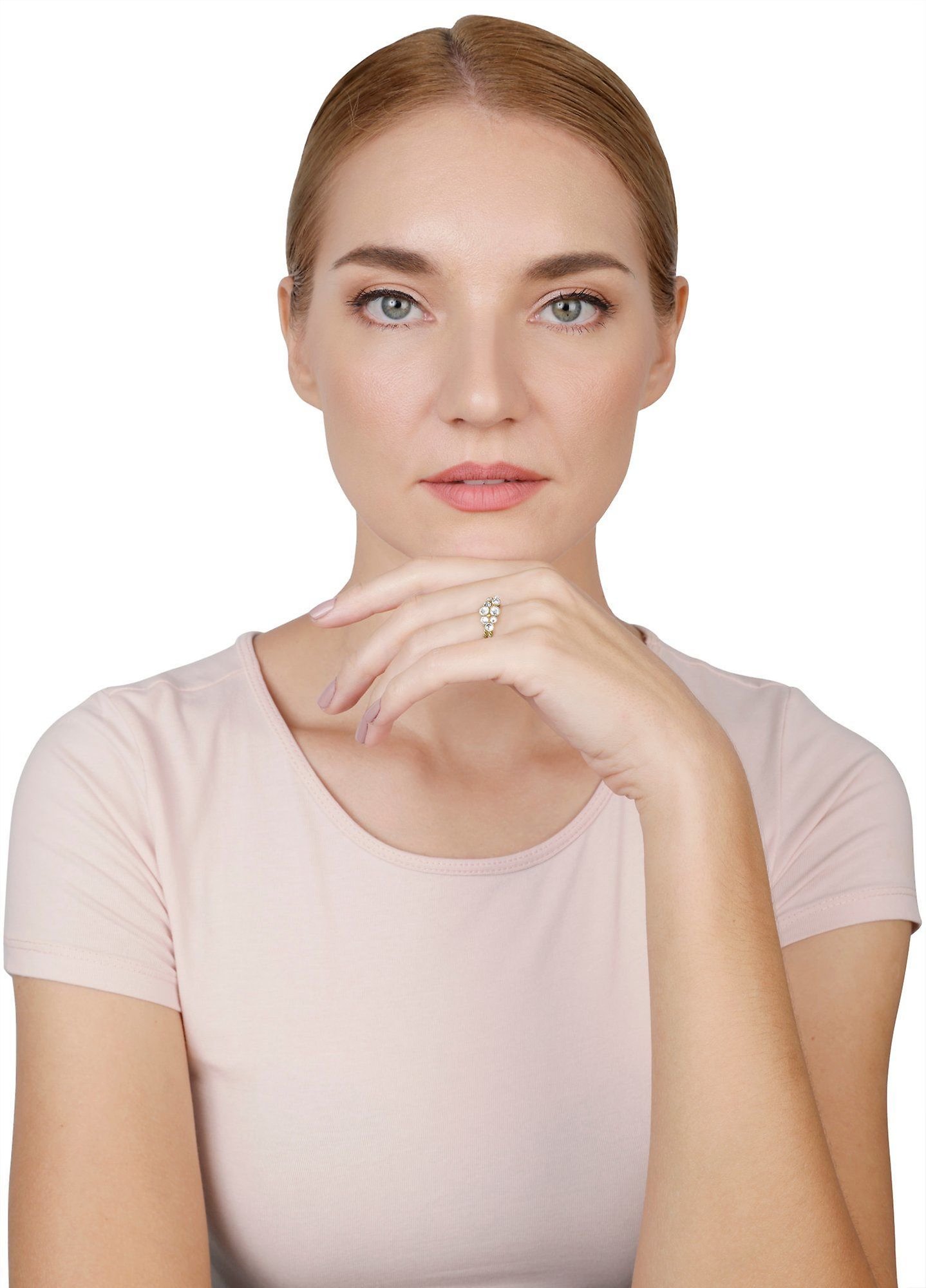 image for Ring Water Cascade White crystal 