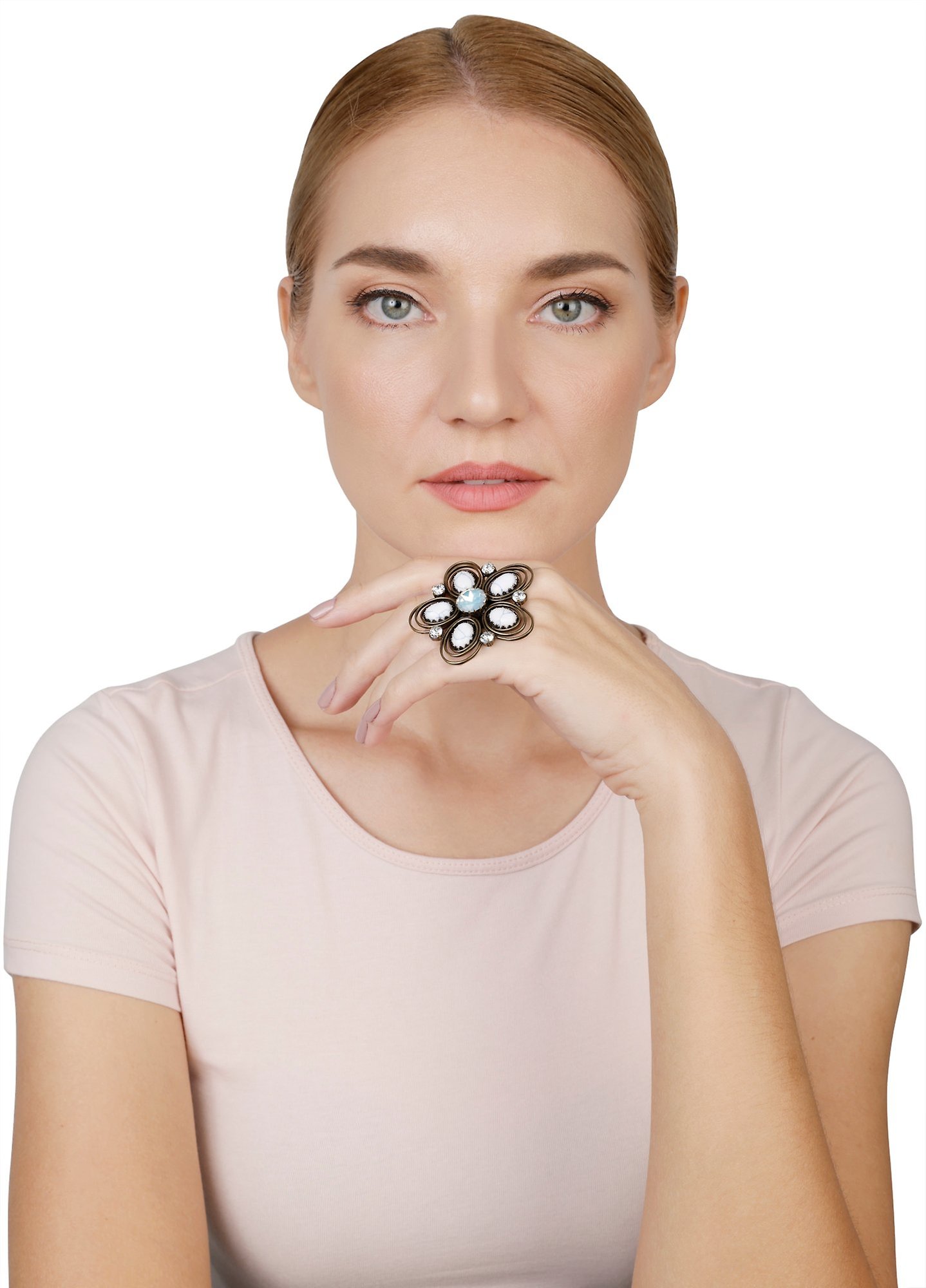 Bild für Ring Boho Twist Weiß  Größe XL