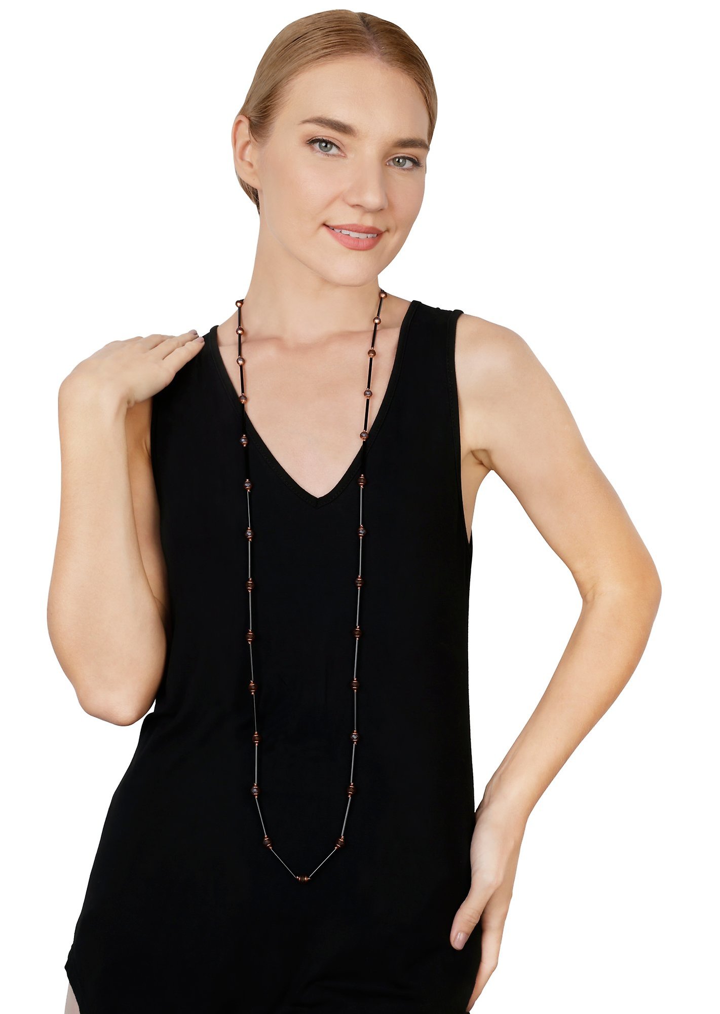 image pour Collier Beat of the Beads Bleu / Marron  